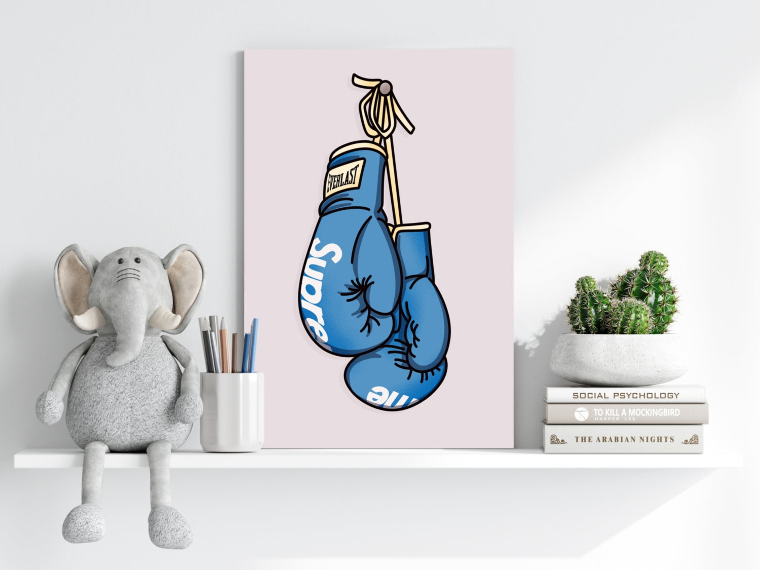 Boxing Gloves Aluminum Print.