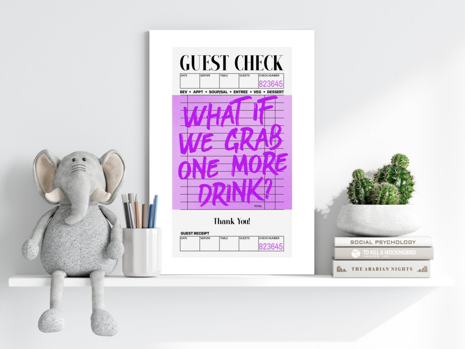 Guest Check Aluminum Print.