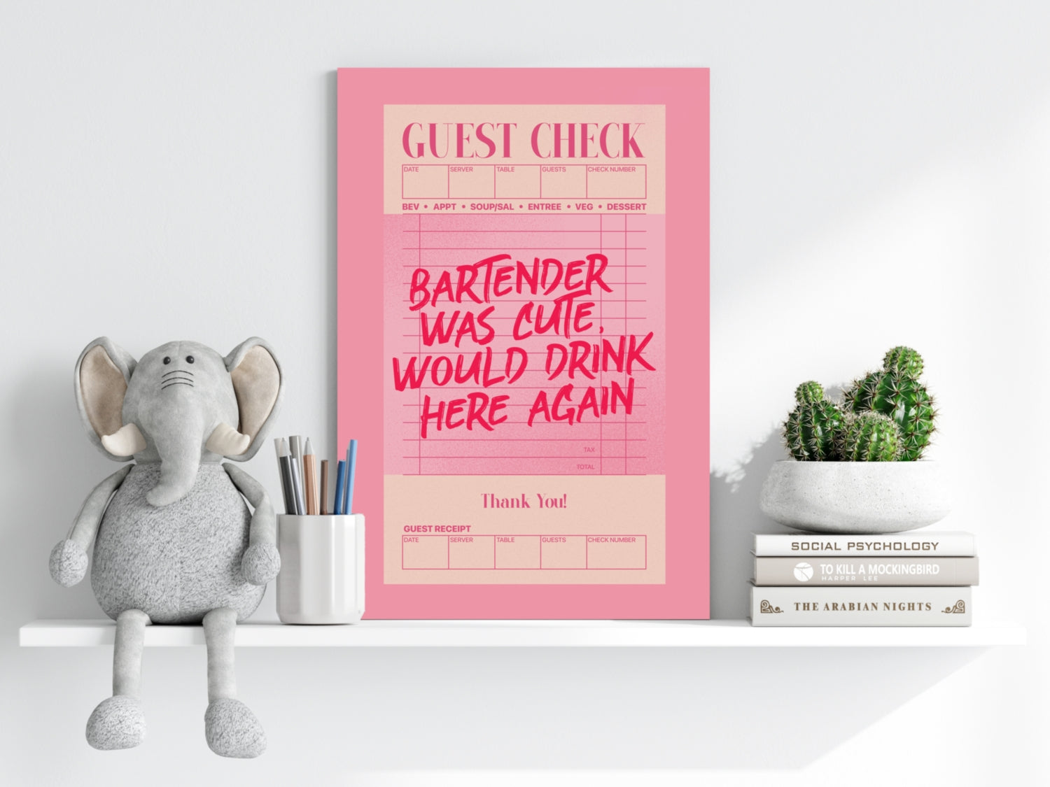 Guest Check Aluminum Print.