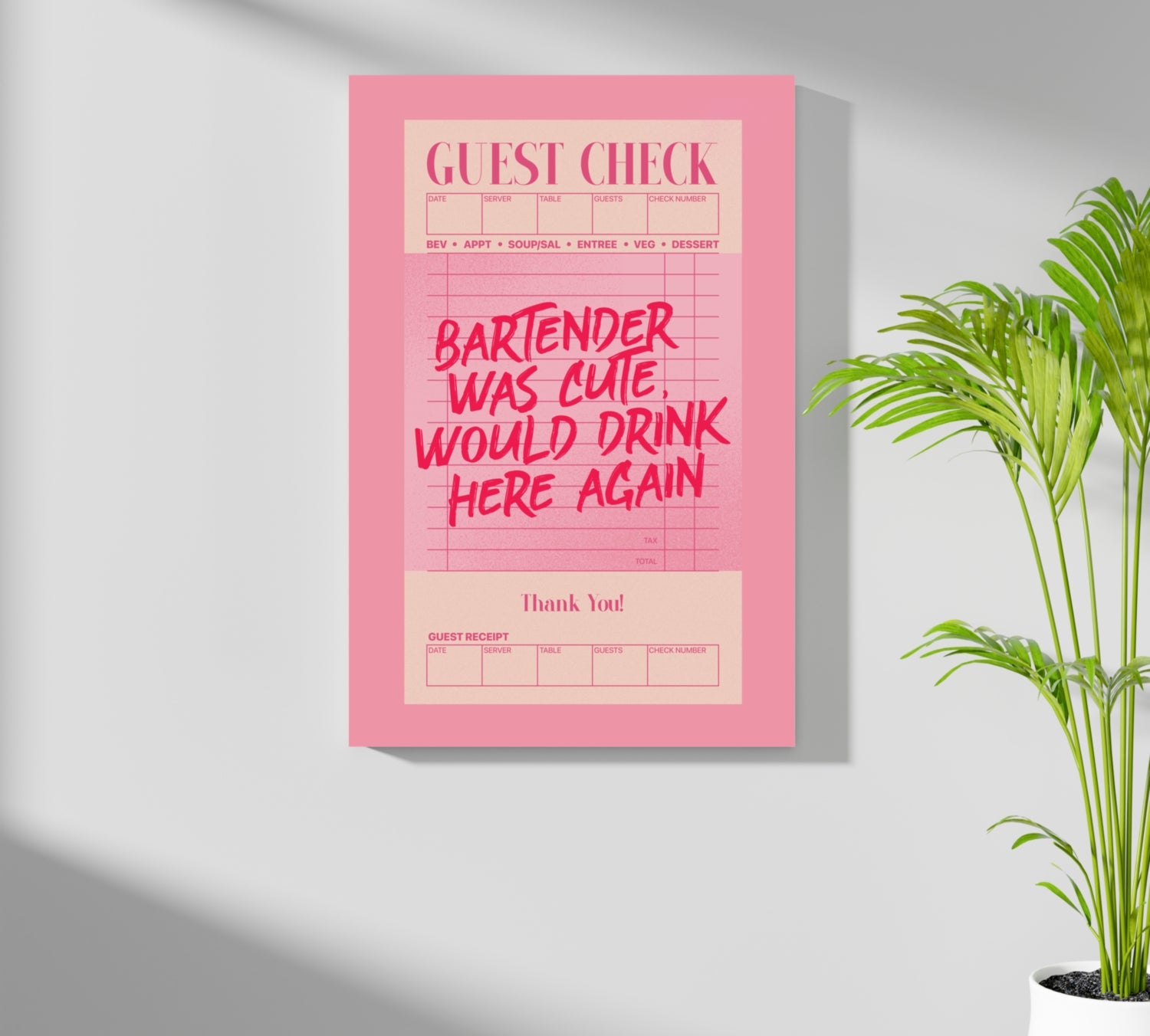 Guest Check Aluminum Print.