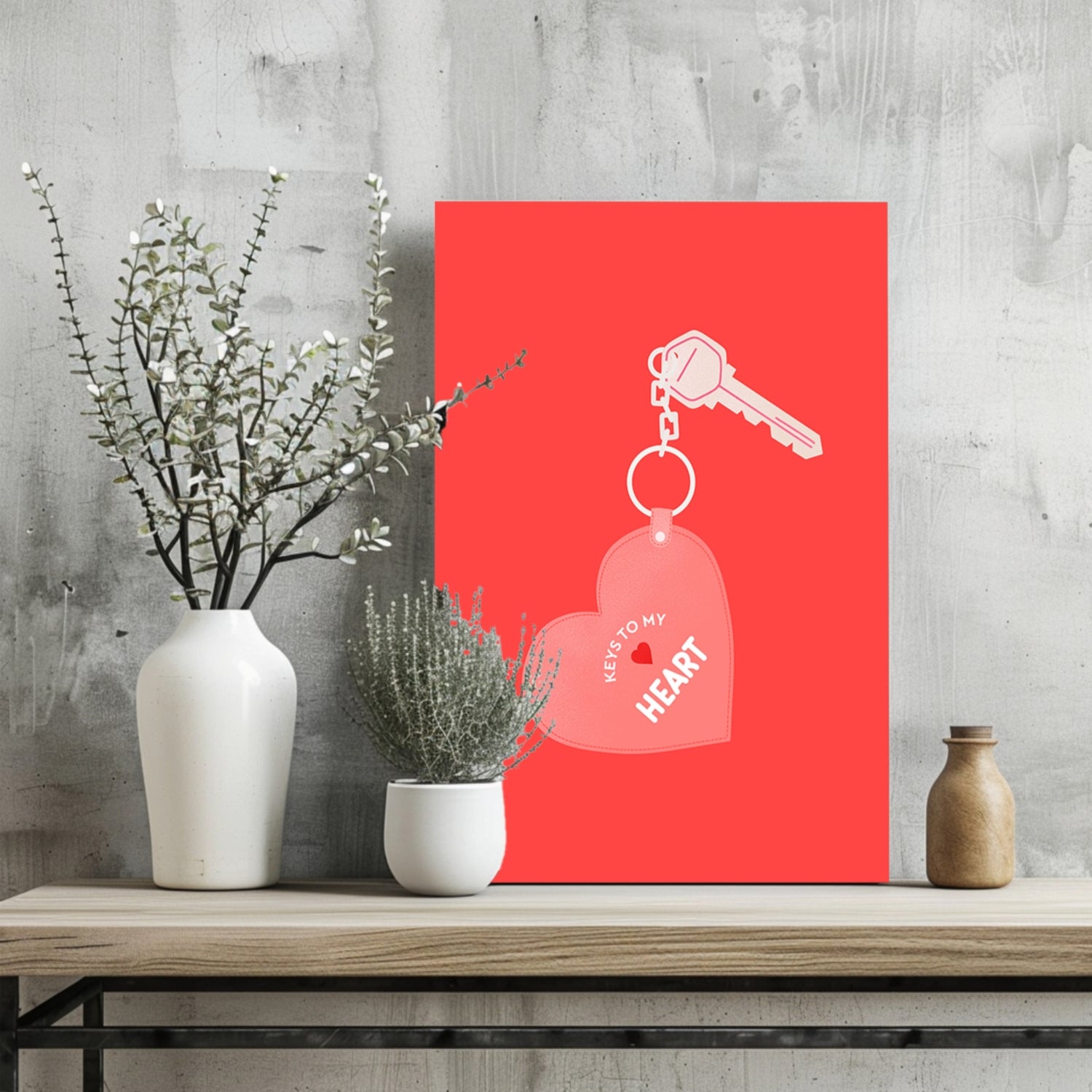 Key to Heart Aluminum Print.