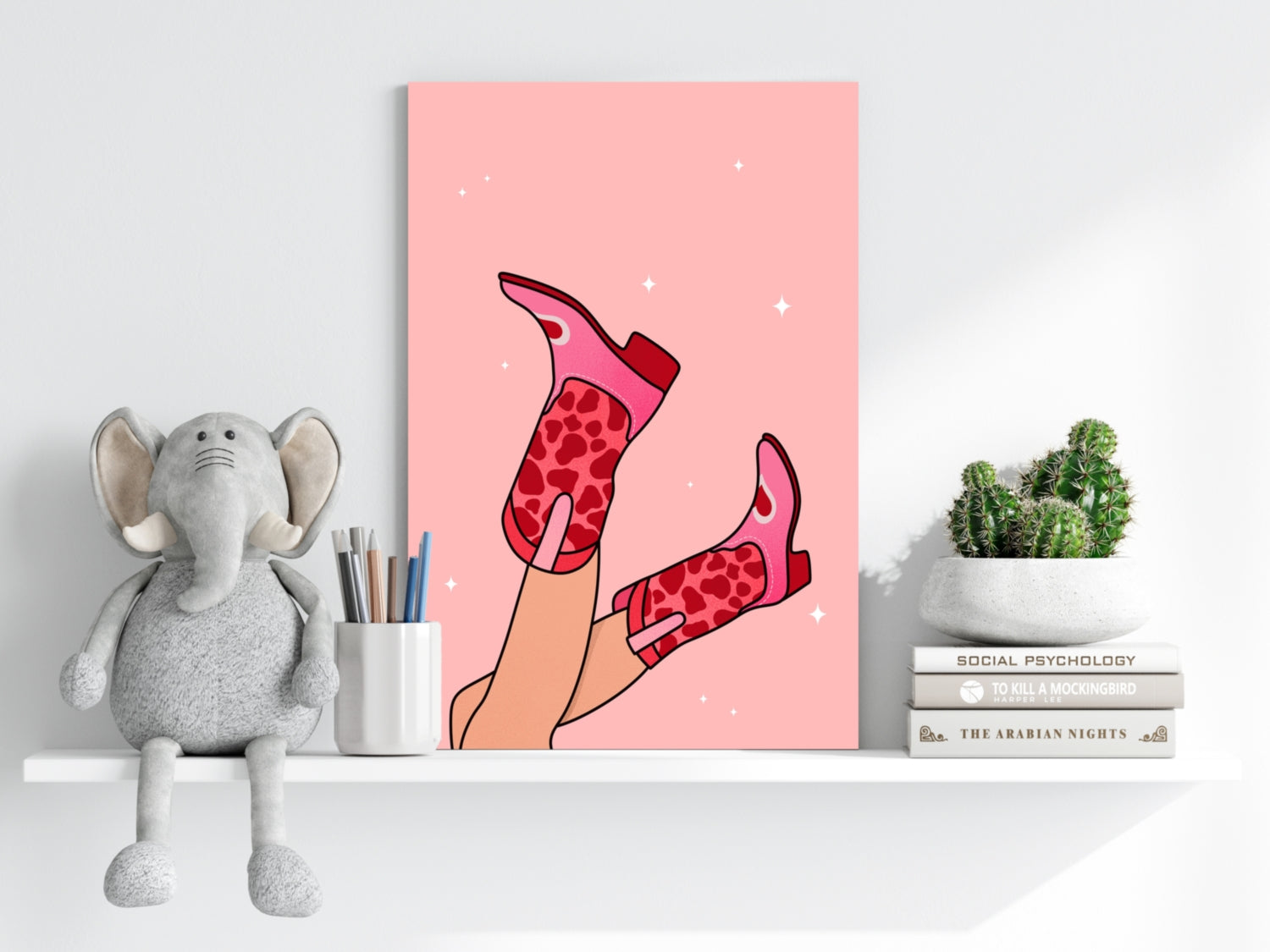 Lady Boots Aluminum Print.