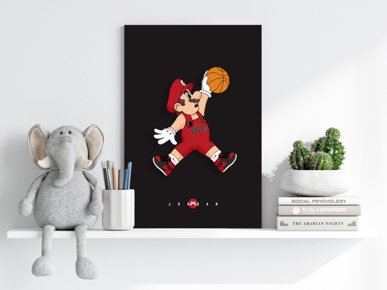 Mario Dunk Aluminum Print.