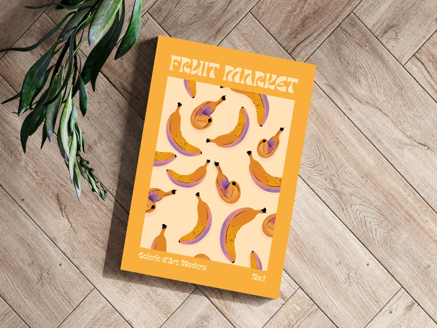 Modern Art Gallery Bananas Aluminum Print.