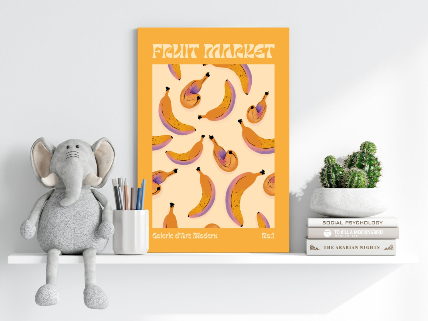 Modern Art Gallery Bananas Aluminum Print.