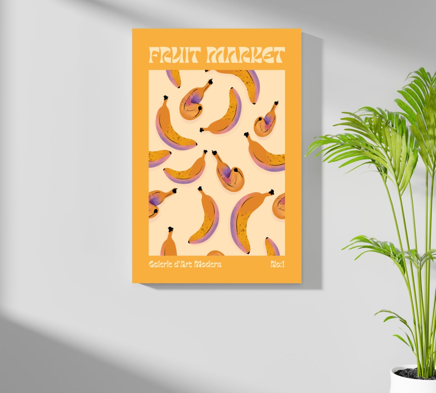 Modern Art Gallery Bananas Aluminum Print.