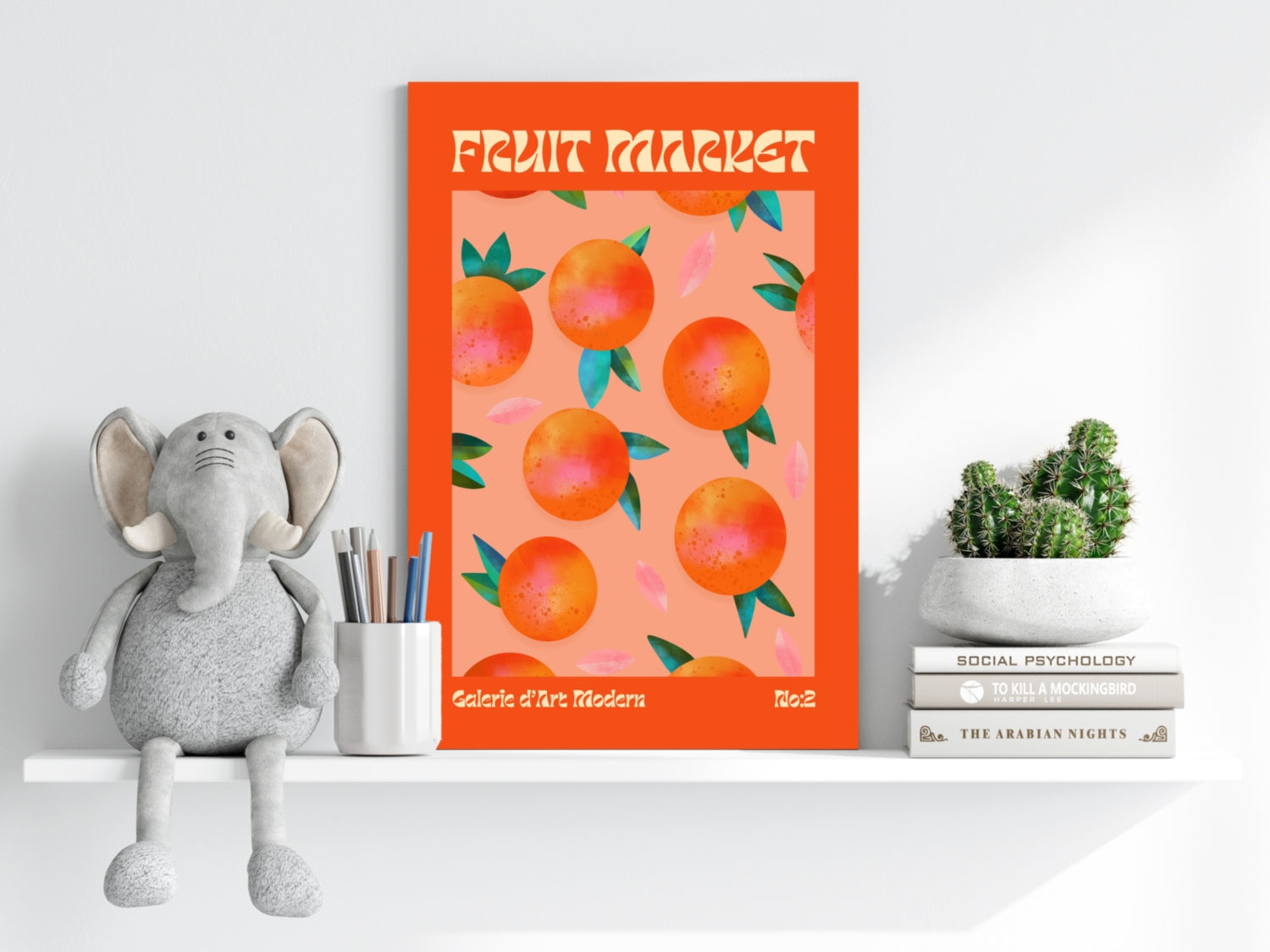 Modern Art Gallery Oranges Aluminum Print.