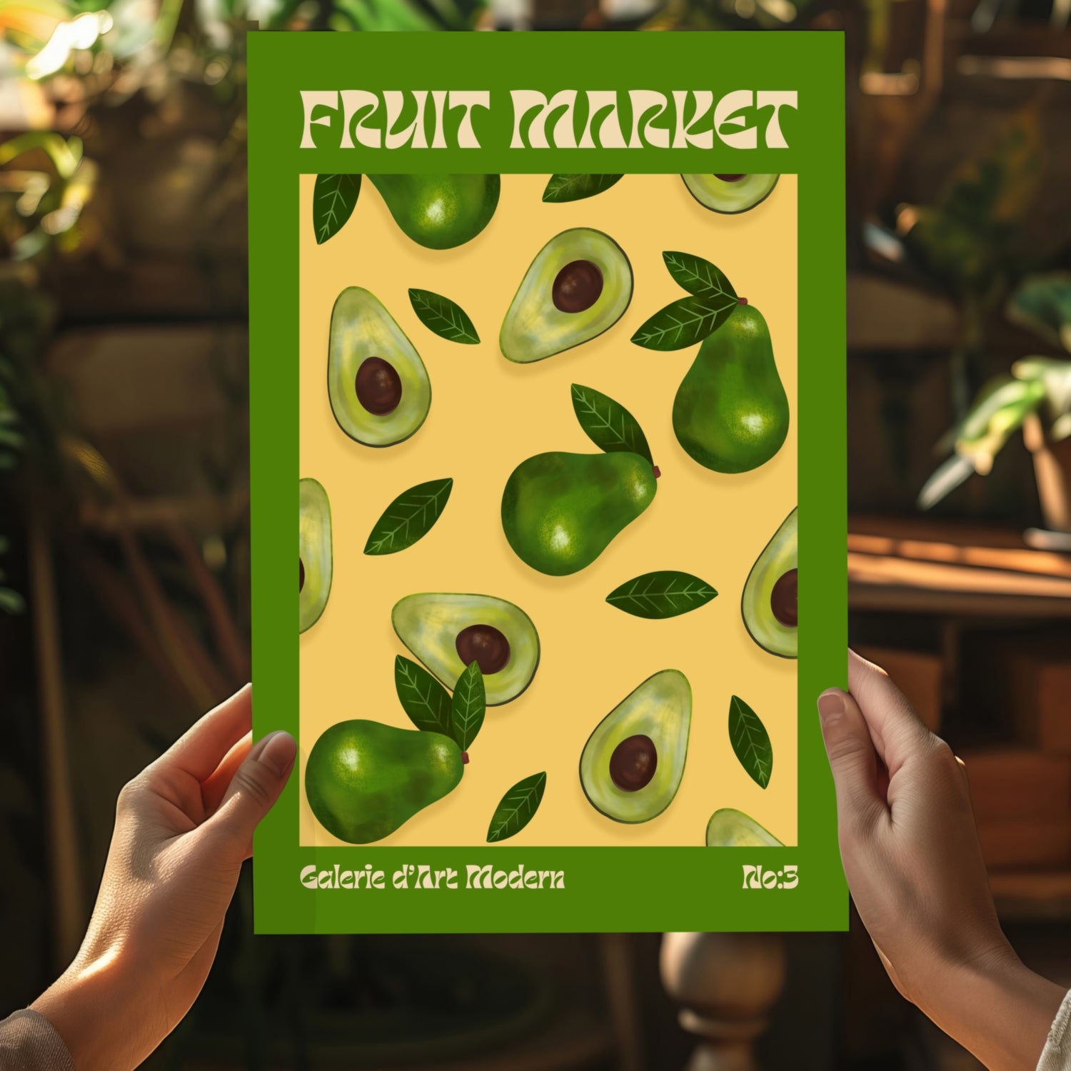 Modern Art Gallery Avocados Aluminum Print.