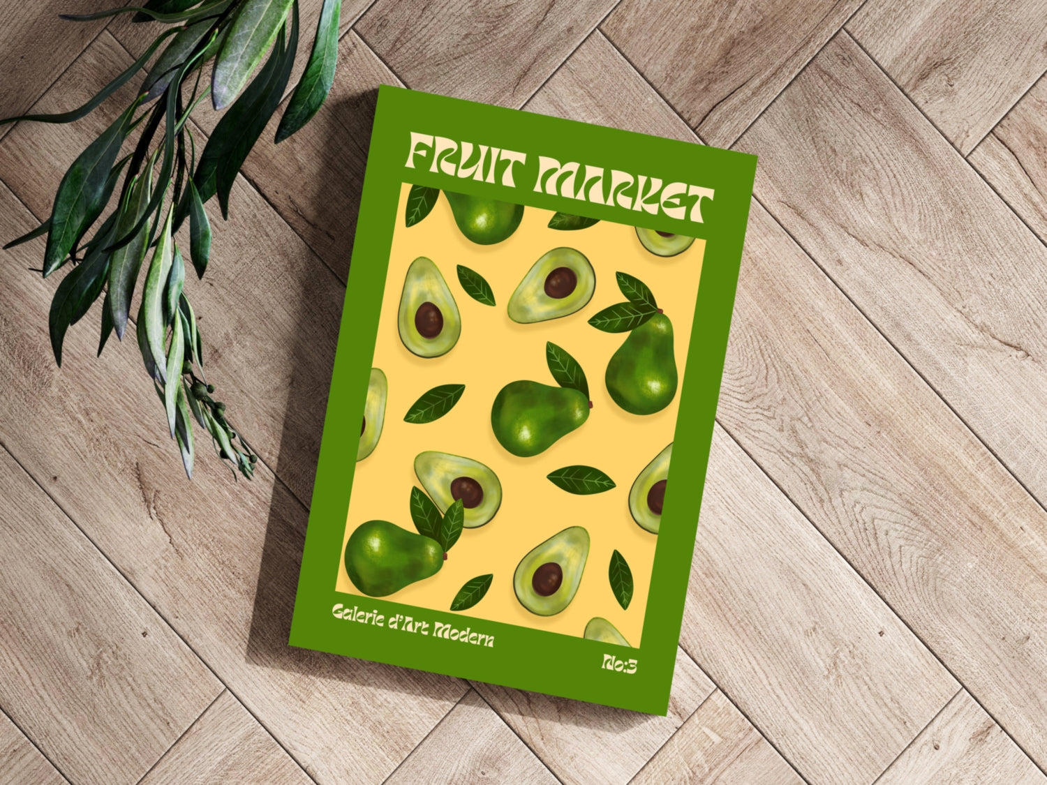 Modern Art Gallery Avocados Aluminum Print.