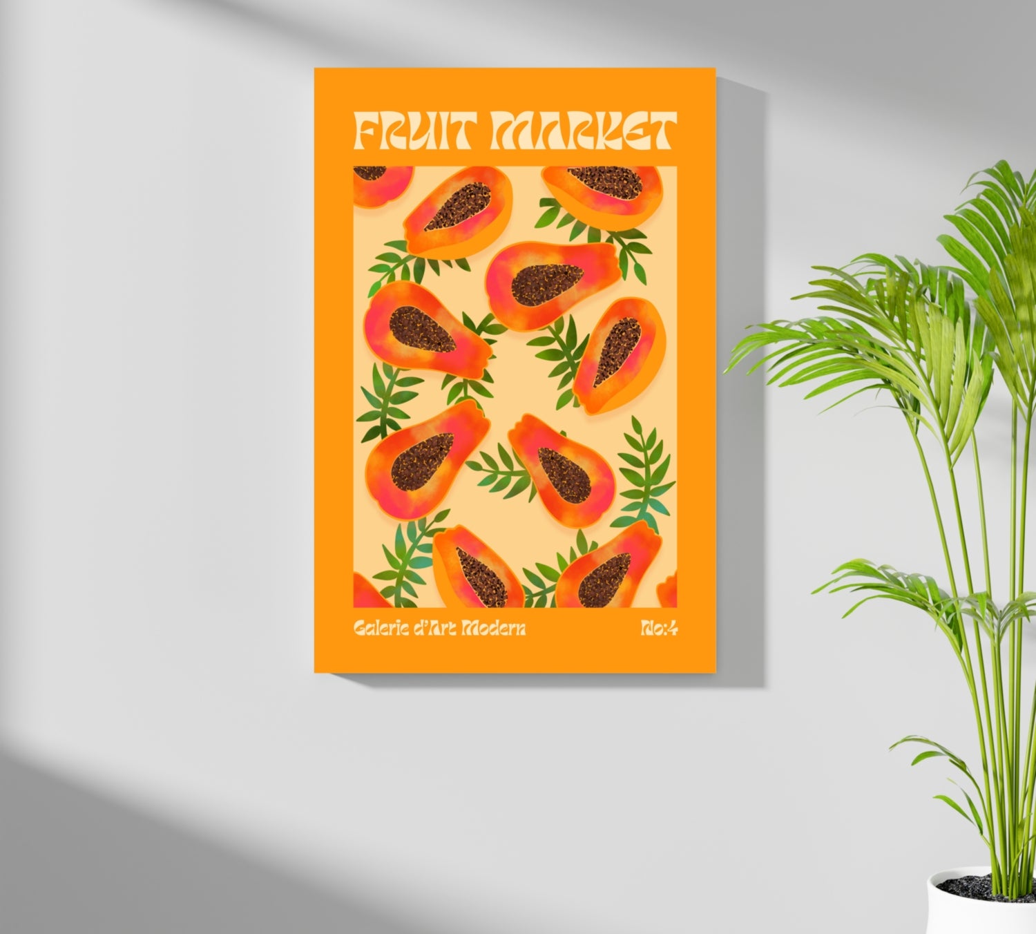 Modern Art Gallery Papayas Aluminum Print.