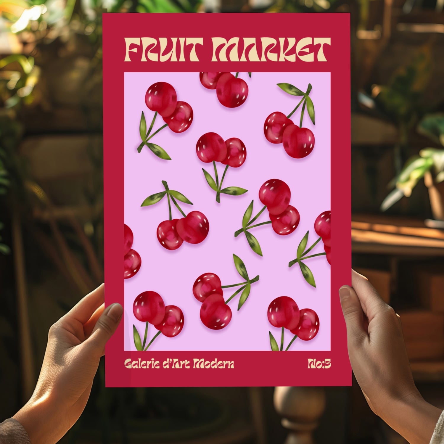 Modern Art Gallery Cherry Aluminum Print.