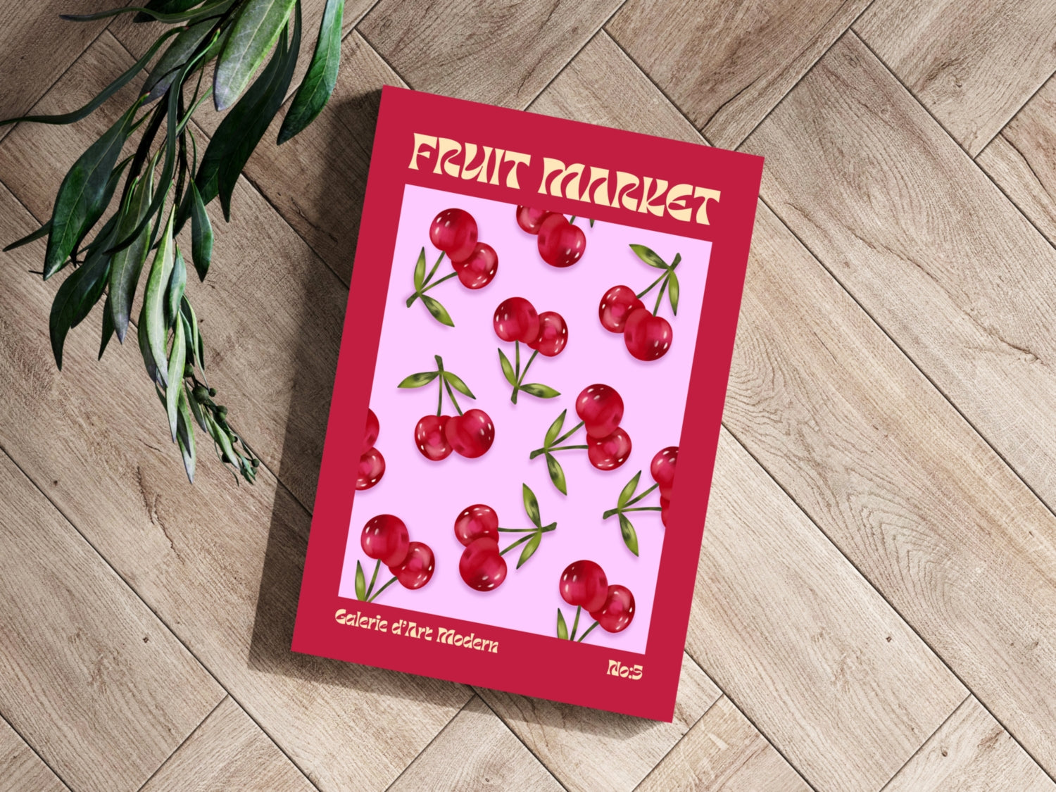 Modern Art Gallery Cherry Aluminum Print.