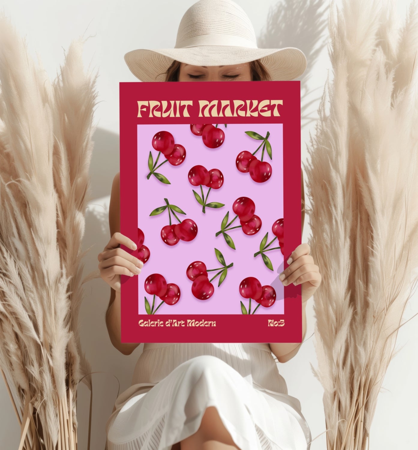 Modern Art Gallery Cherry Aluminum Print.