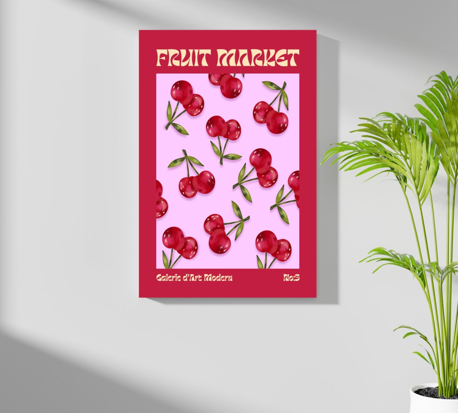 Modern Art Gallery Cherry Aluminum Print.