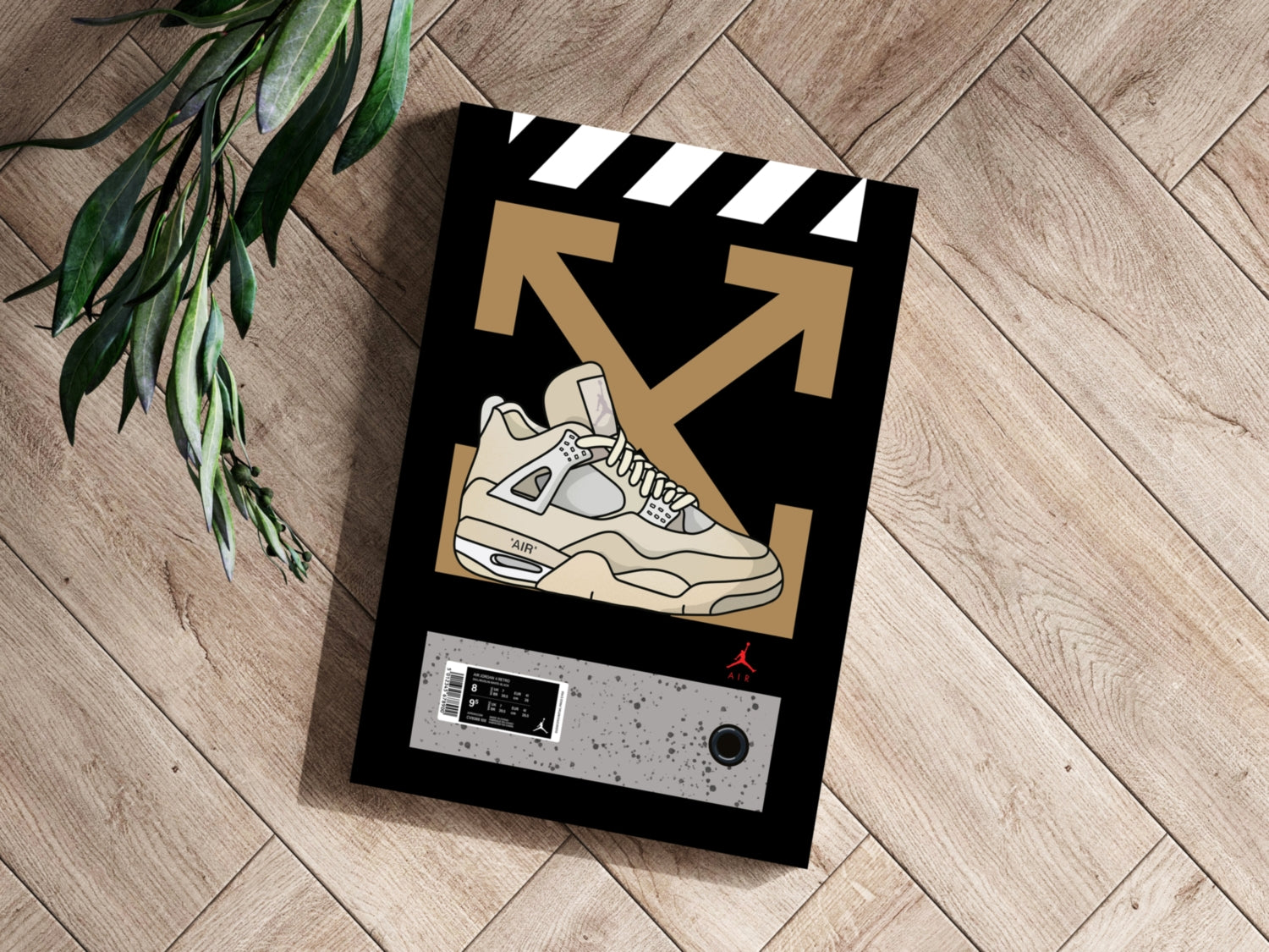 Retro Sneakers Aluminum Print.
