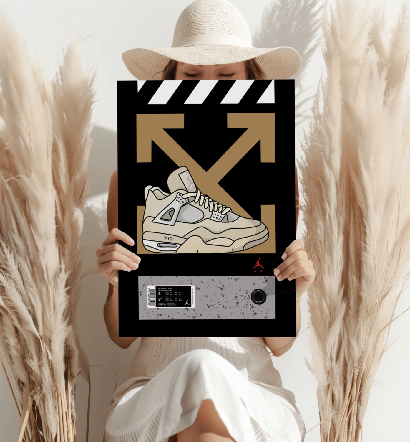 Retro Sneakers Aluminum Print.