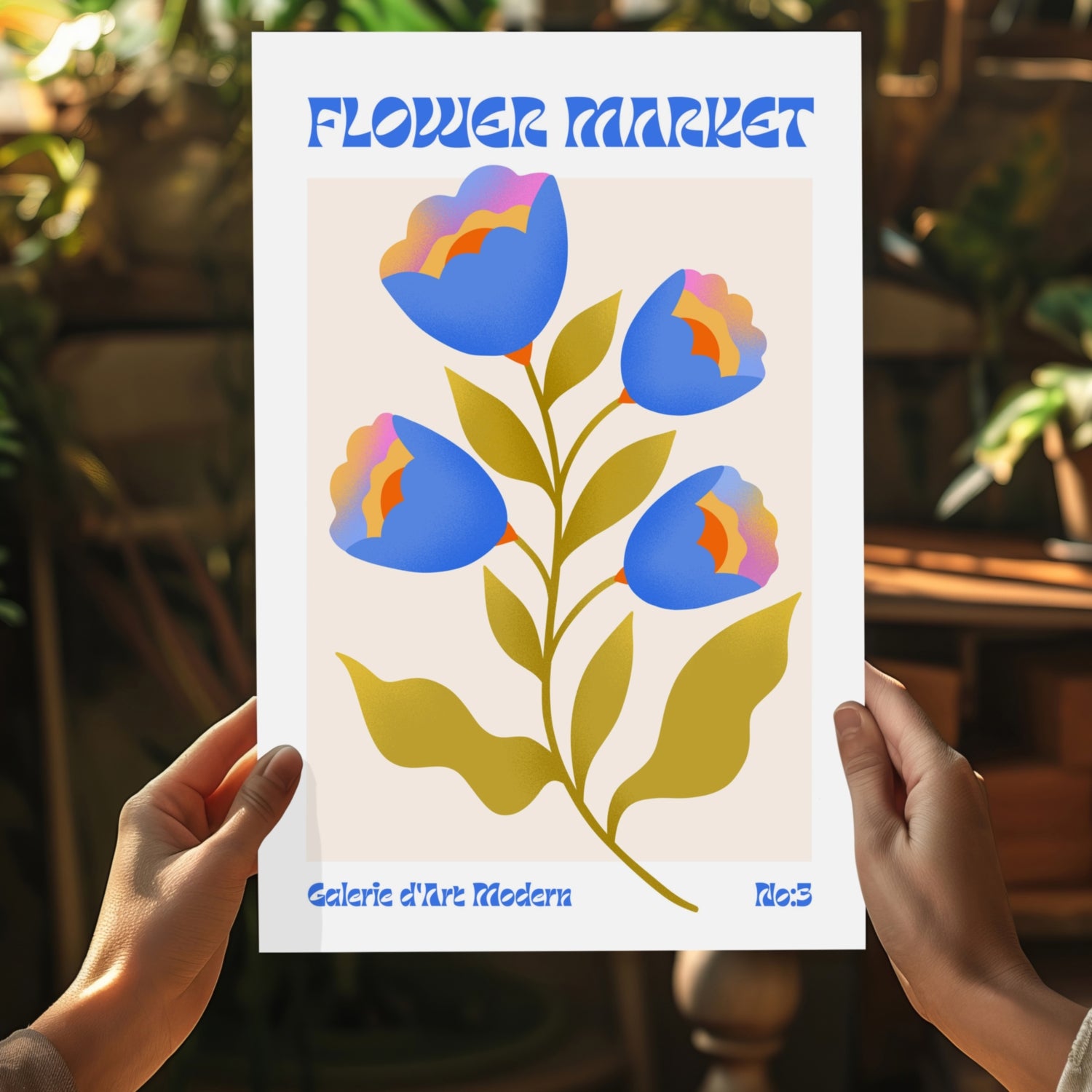 Modern Art Gallery Flower Aluminum Print.