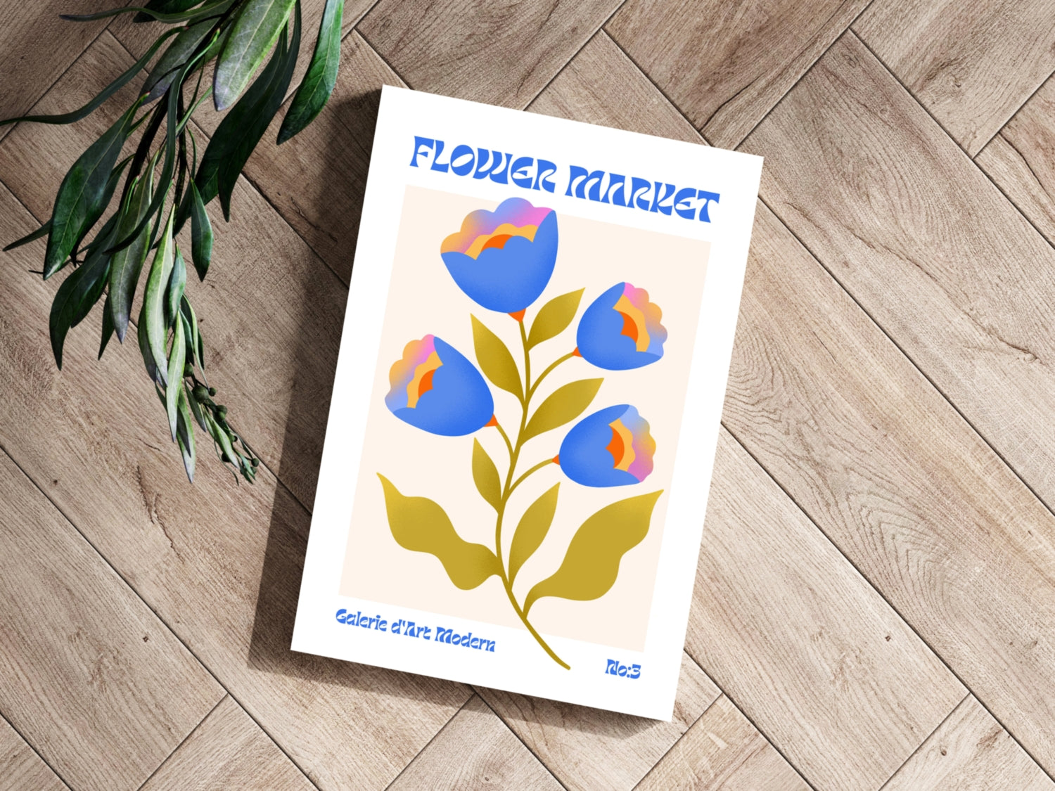 Modern Art Gallery Flower Aluminum Print.