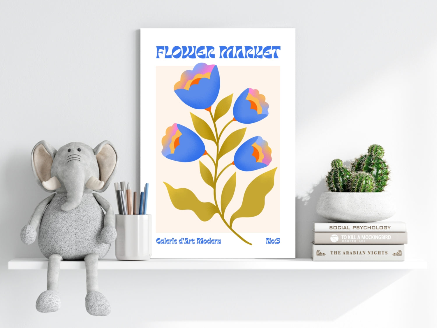 Modern Art Gallery Flower Aluminum Print.