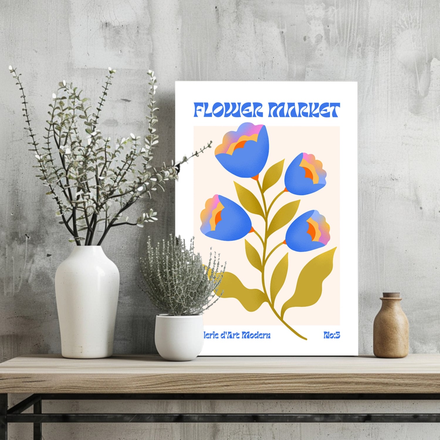 Modern Art Gallery Flower Aluminum Print.