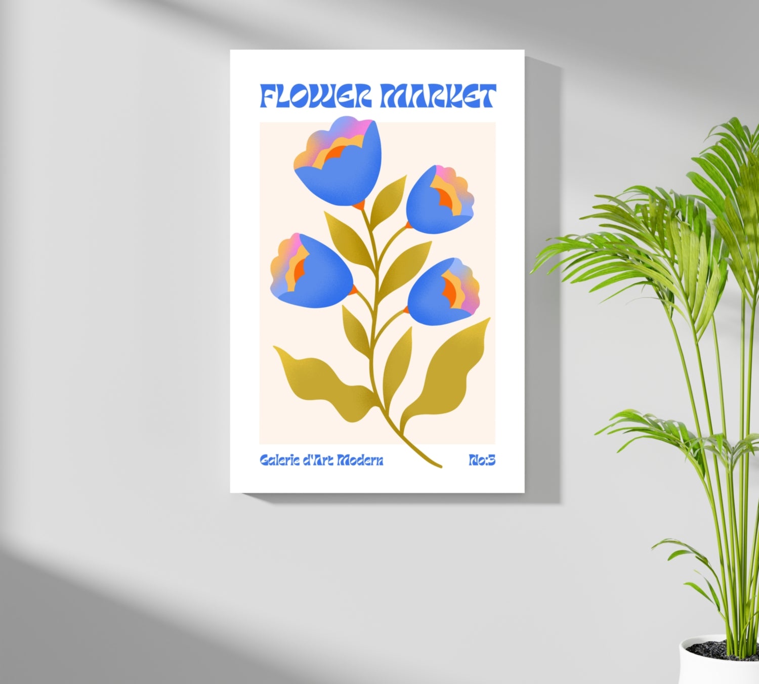 Modern Art Gallery Flower Aluminum Print.