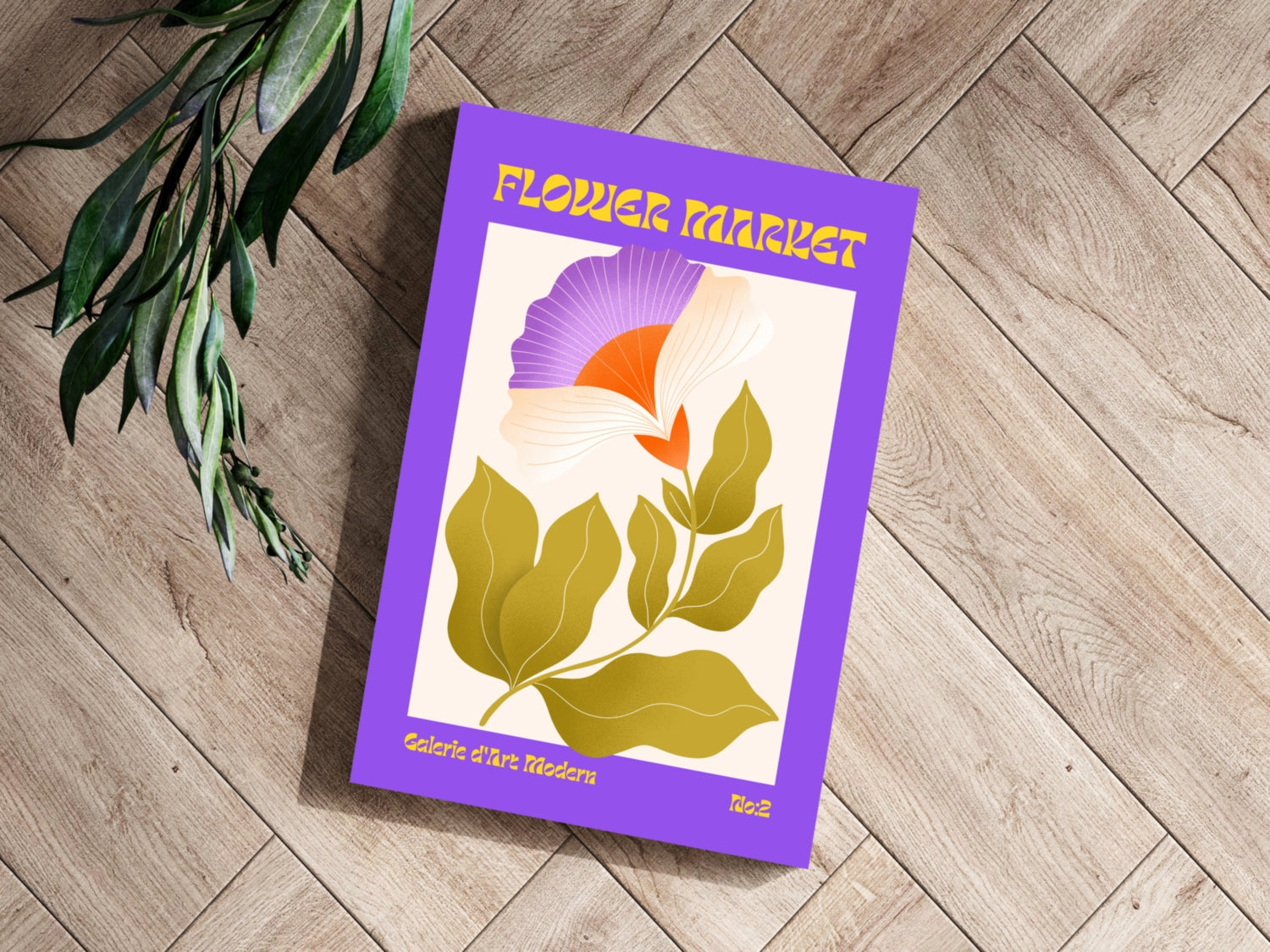 Modern Art Gallery Flower Aluminum Print.