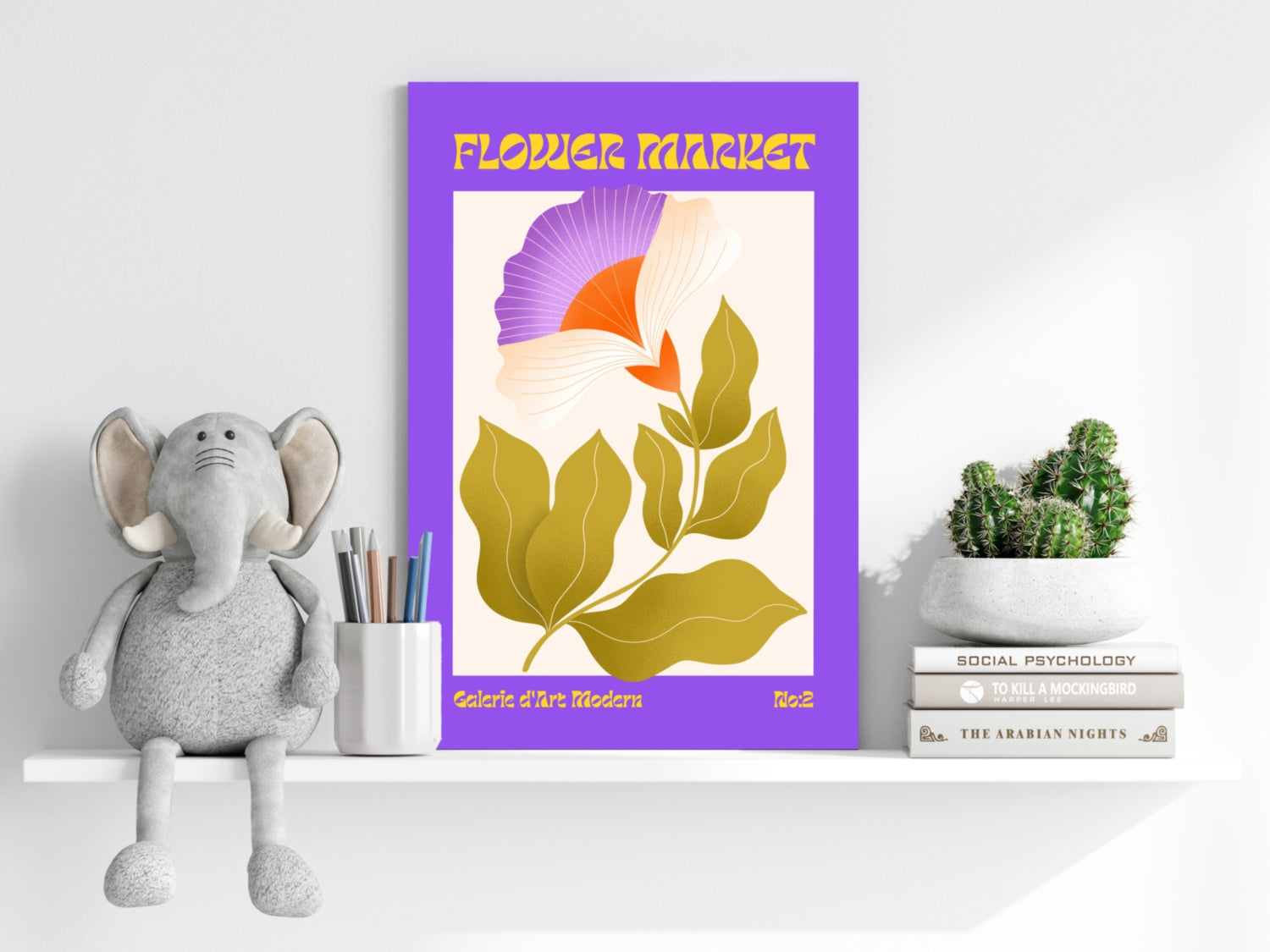 Modern Art Gallery Flower Aluminum Print.