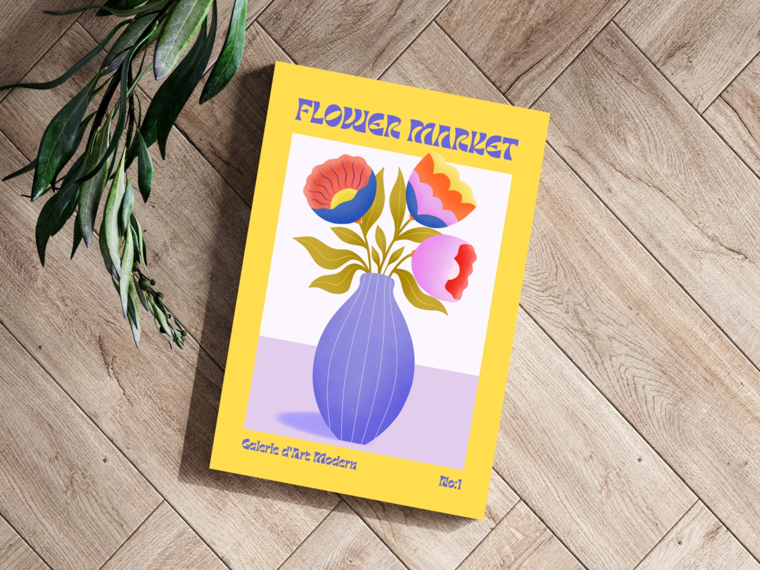 Modern Art Gallery Flower Aluminum Print.