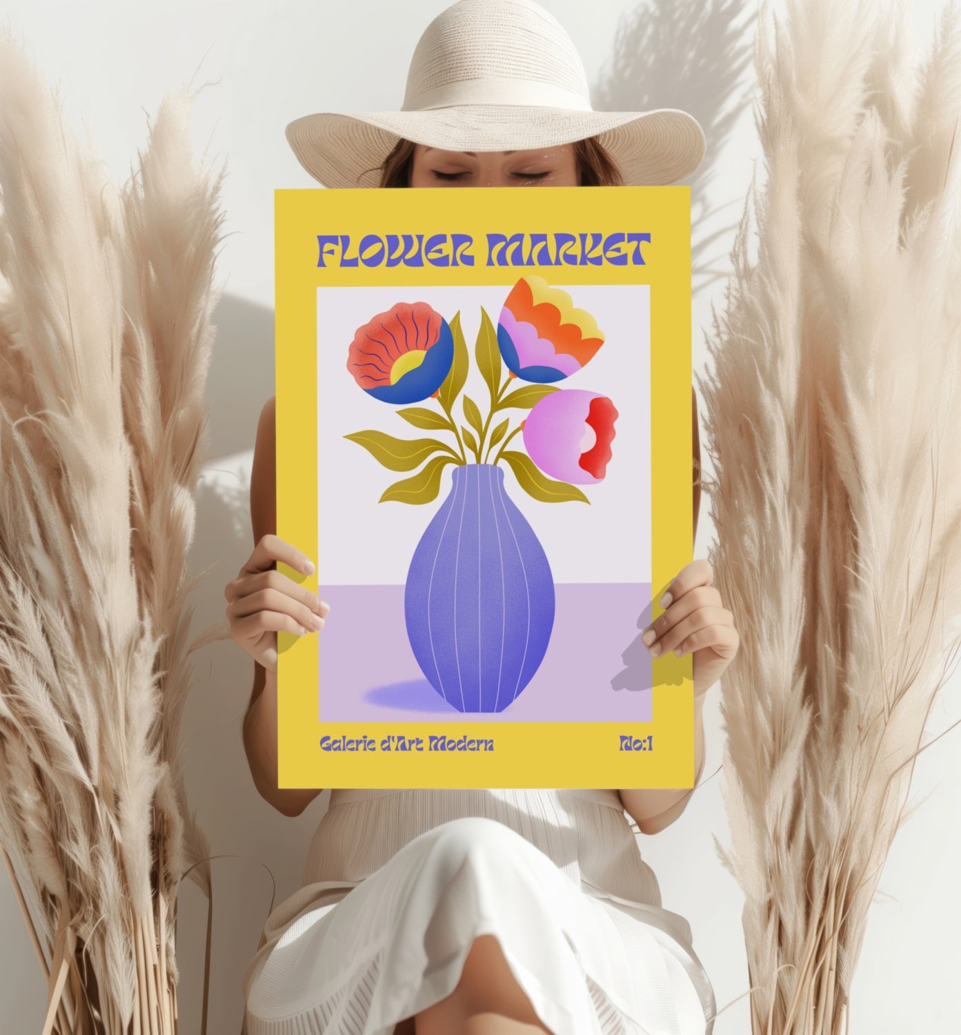 Modern Art Gallery Flower Aluminum Print.