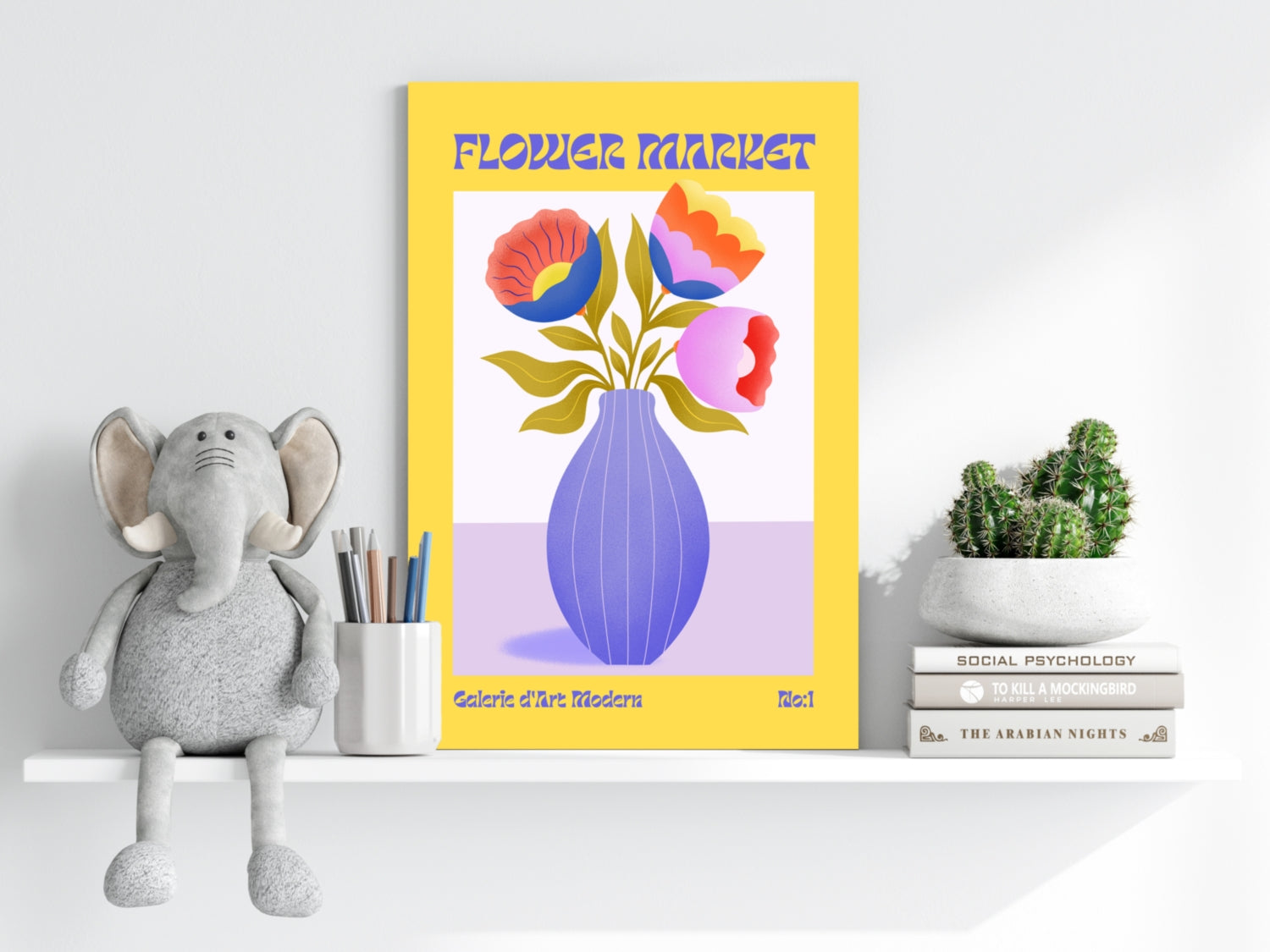 Modern Art Gallery Flower Aluminum Print.