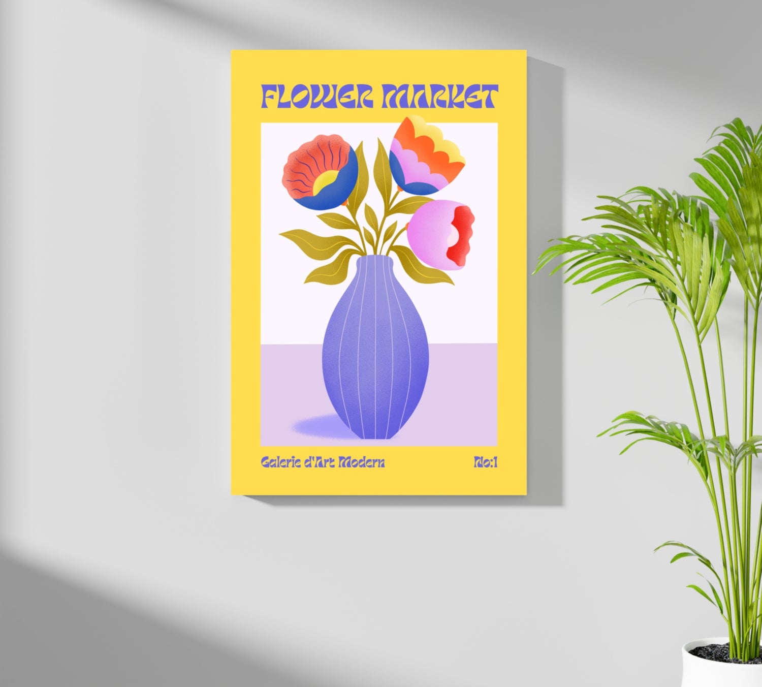 Modern Art Gallery Flower Aluminum Print.