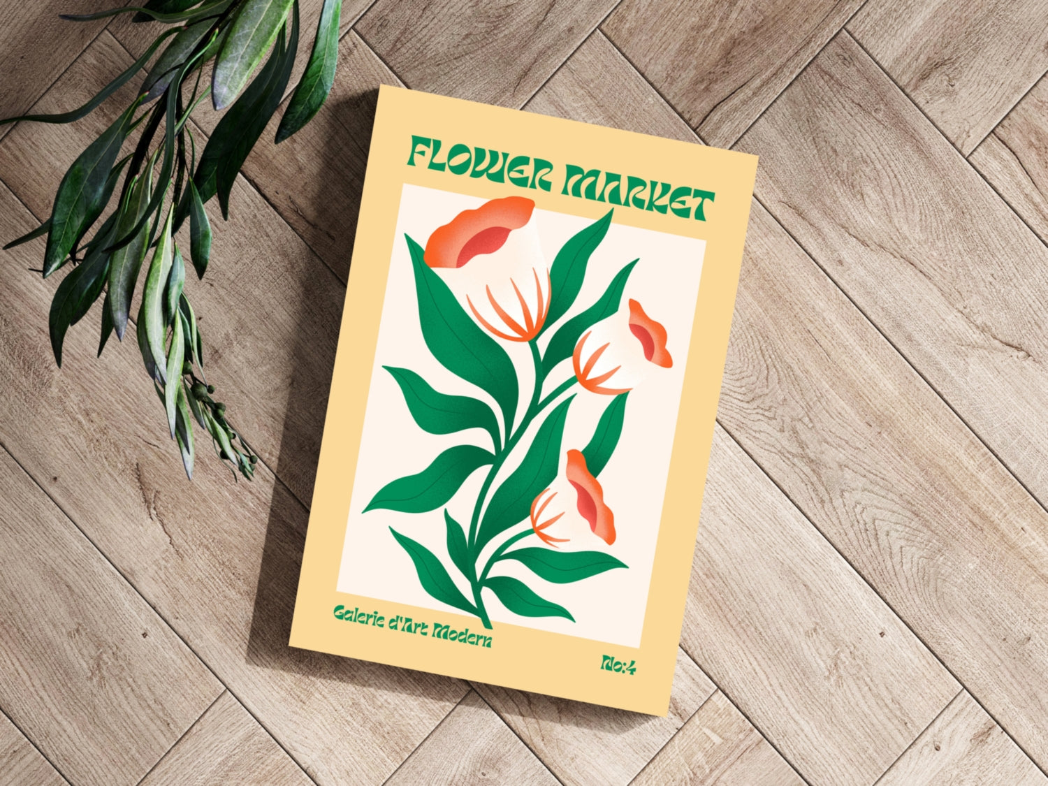 Modern Art Gallery Flower Aluminum Print.