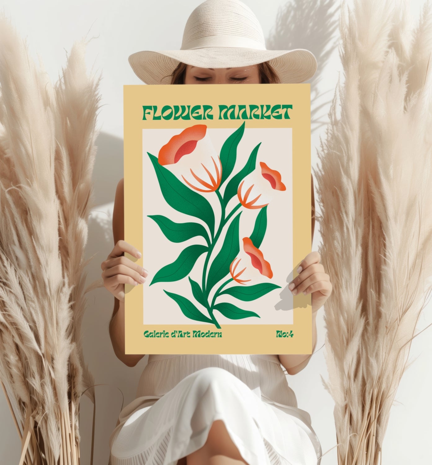 Modern Art Gallery Flower Aluminum Print.