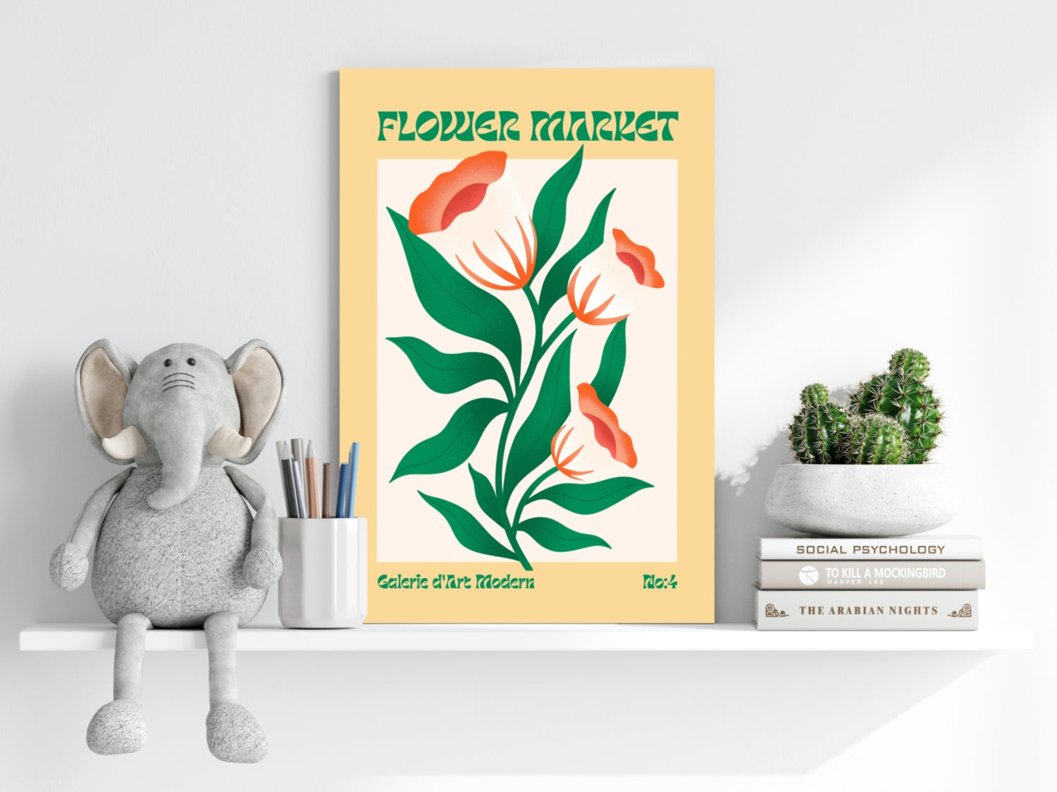 Modern Art Gallery Flower Aluminum Print.