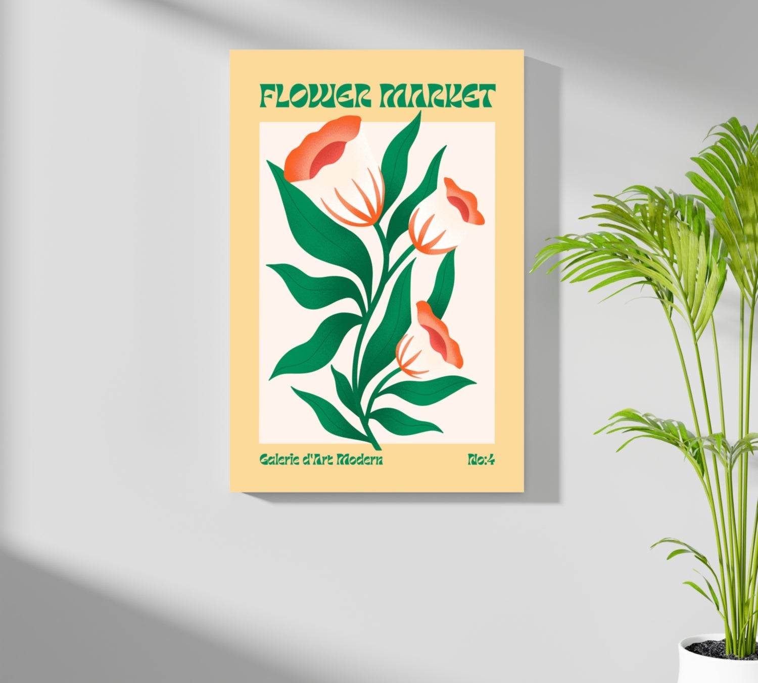 Modern Art Gallery Flower Aluminum Print.