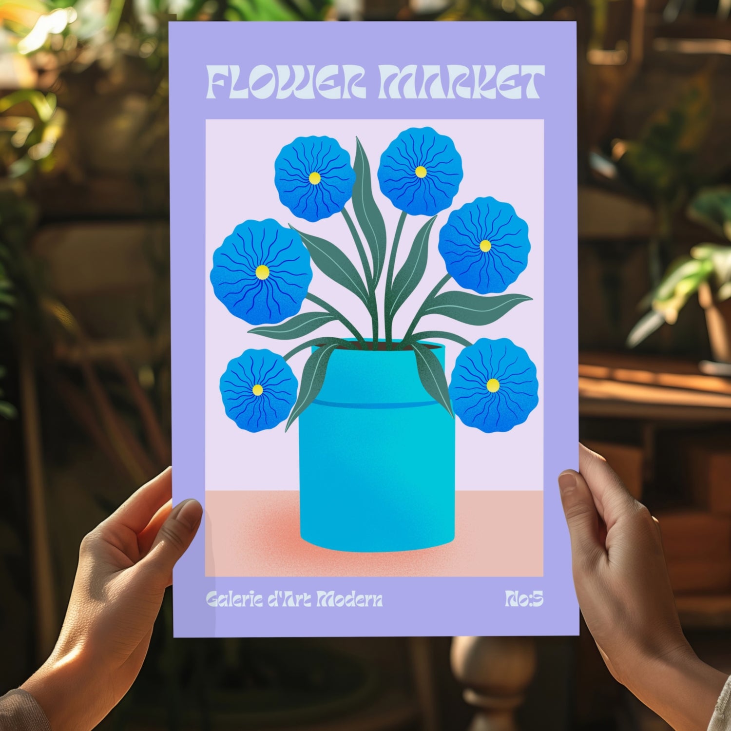 Modern Art Gallery Flower Aluminum Print.