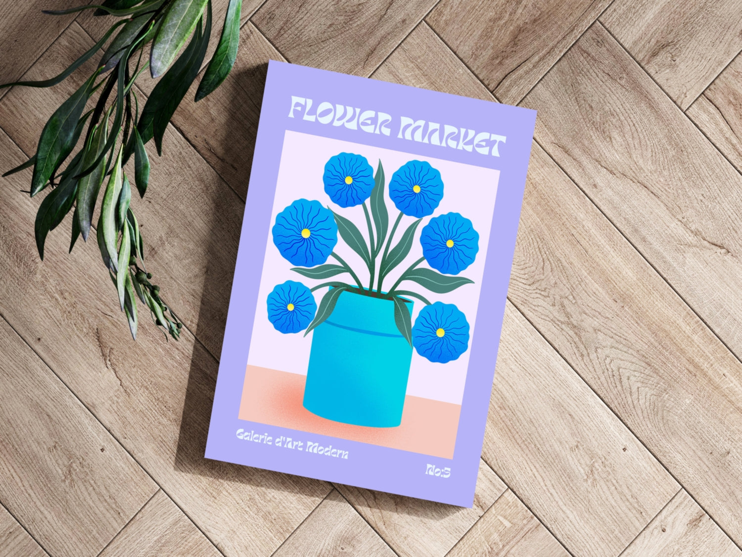 Modern Art Gallery Flower Aluminum Print.