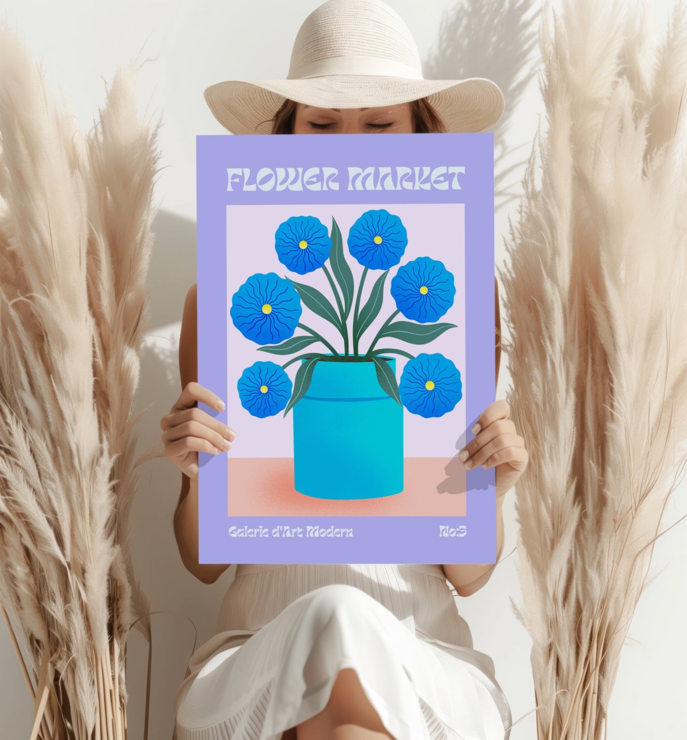 Modern Art Gallery Flower Aluminum Print.