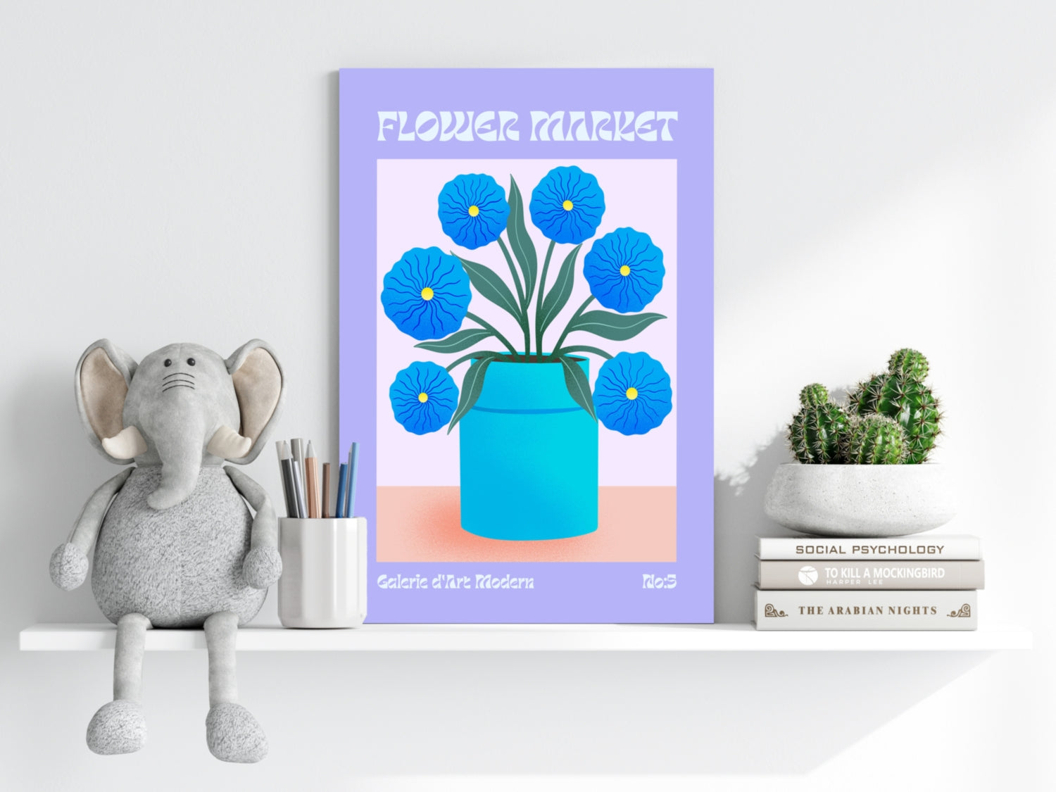 Modern Art Gallery Flower Aluminum Print.