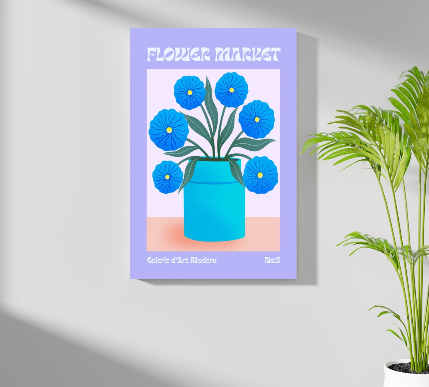 Modern Art Gallery Flower Aluminum Print.