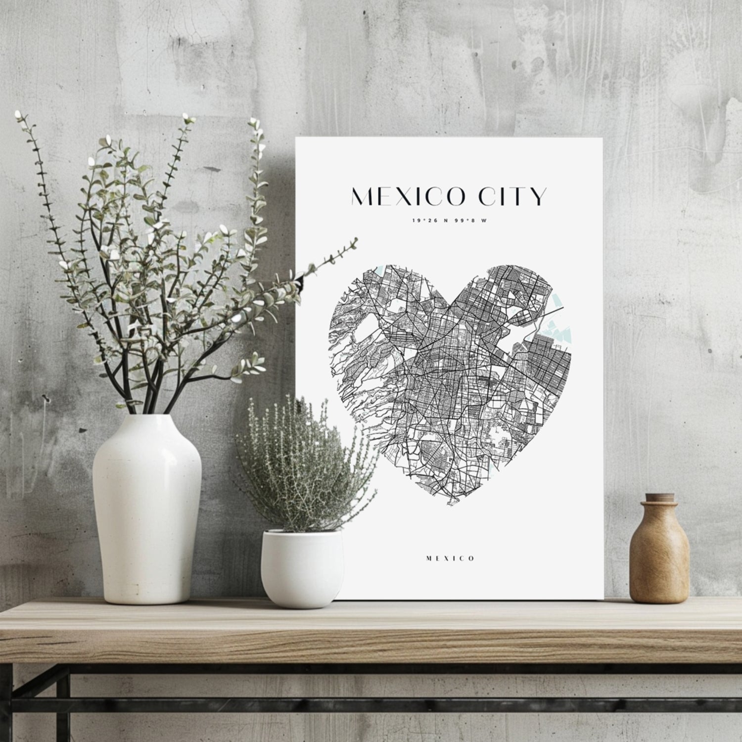 Mexico City V1 Aluminum Print.