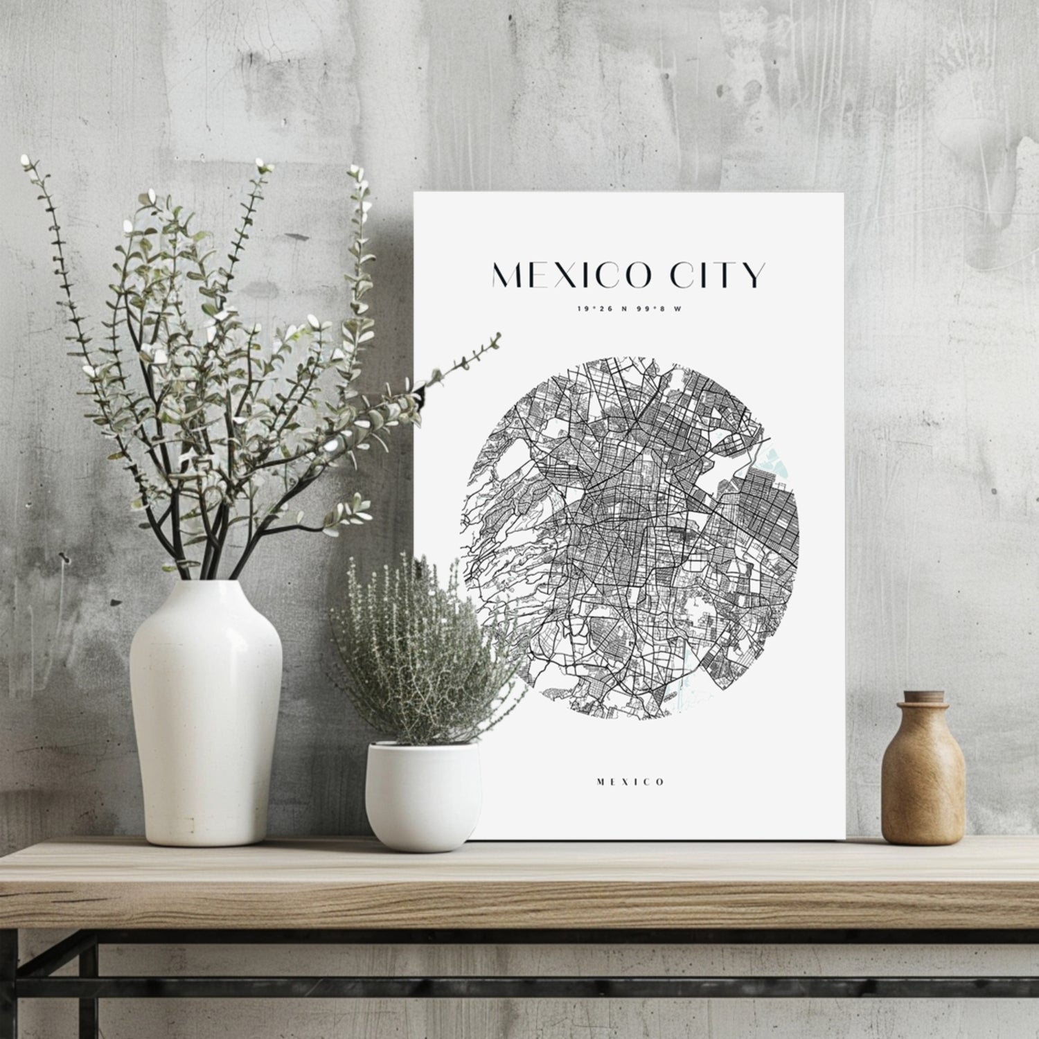 Mexico City V2 Aluminum Print.