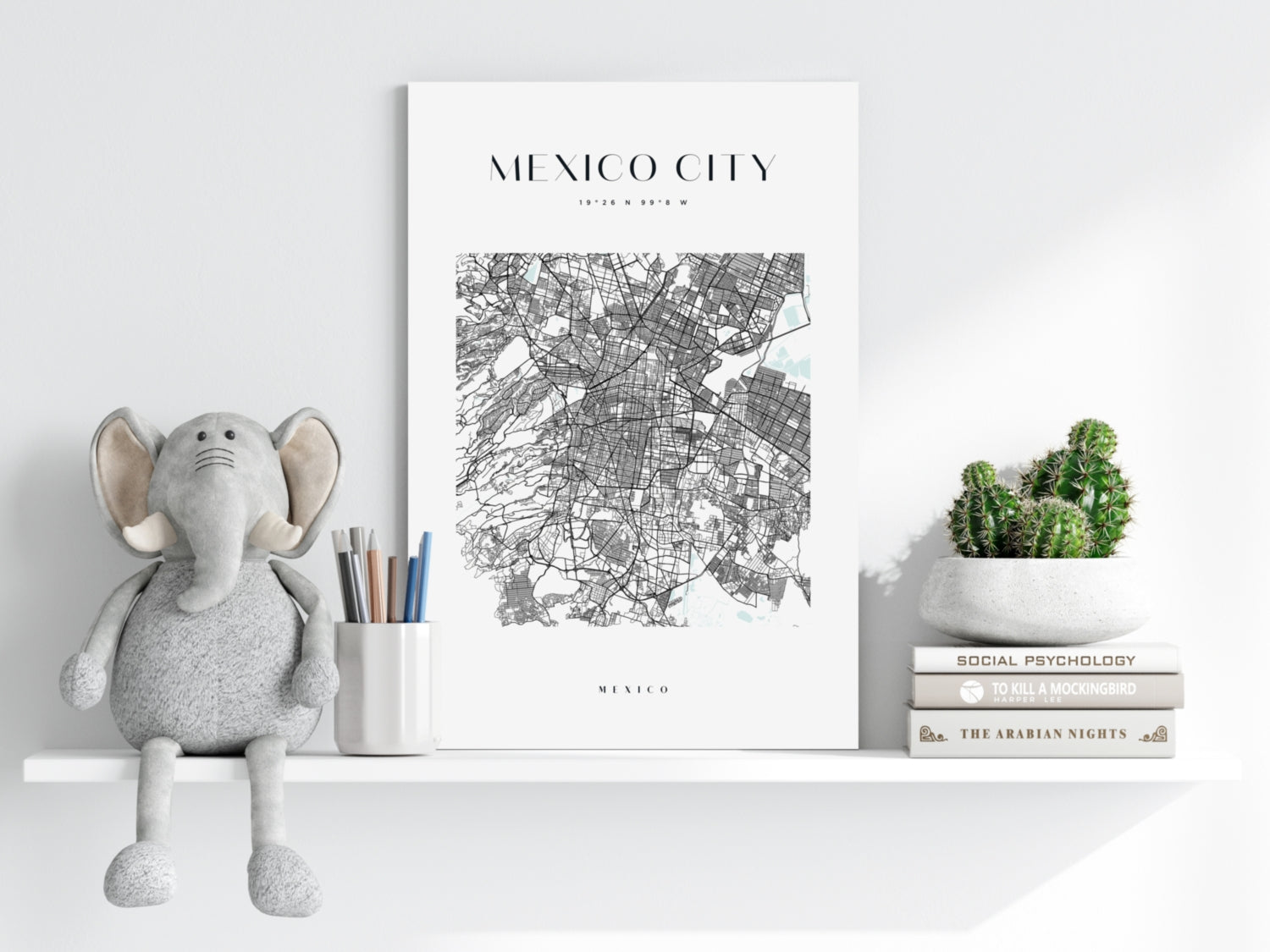 Mexico City V3 Aluminum Print.