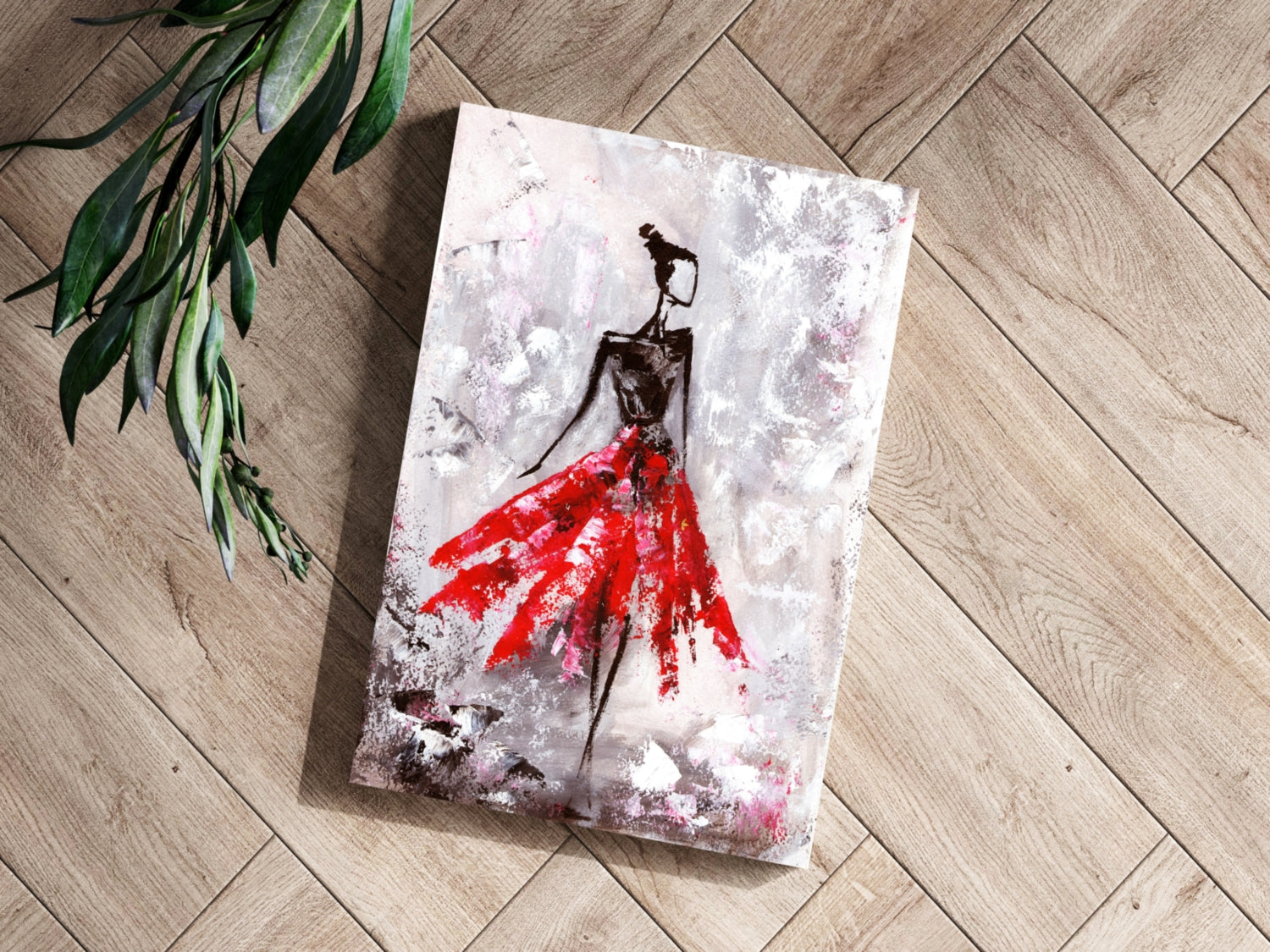 Lady in Red Dress Aluminum Print.
