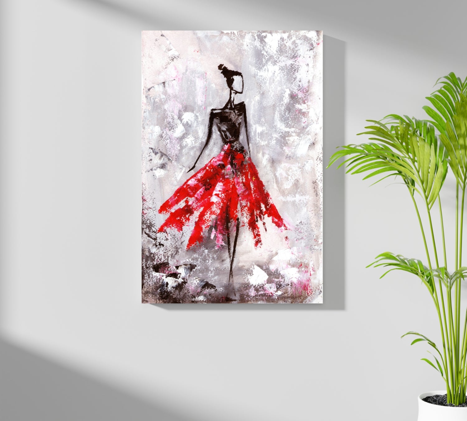 Lady in Red Dress Aluminum Print.