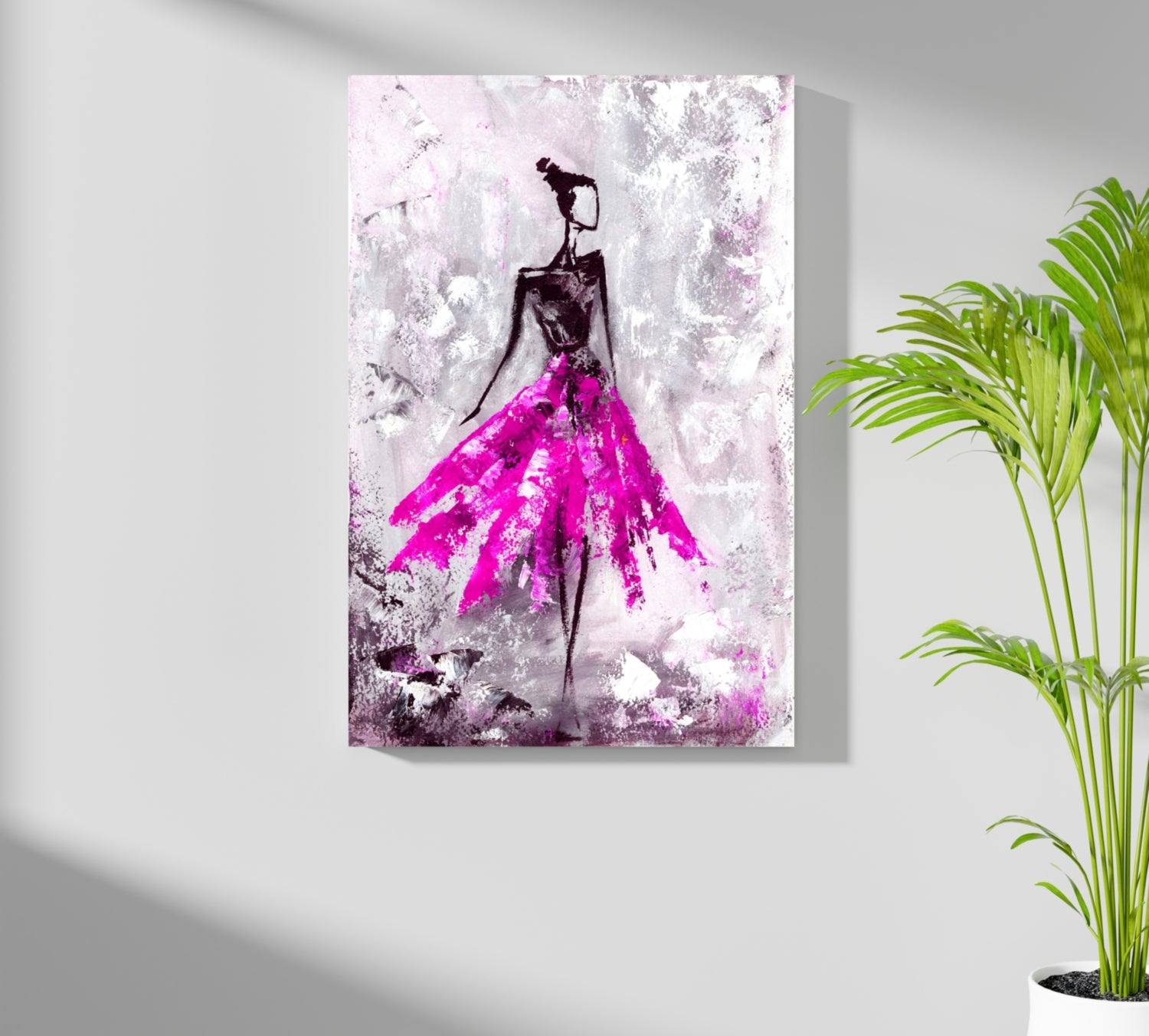 Lady in Pink Dress Aluminum Print.
