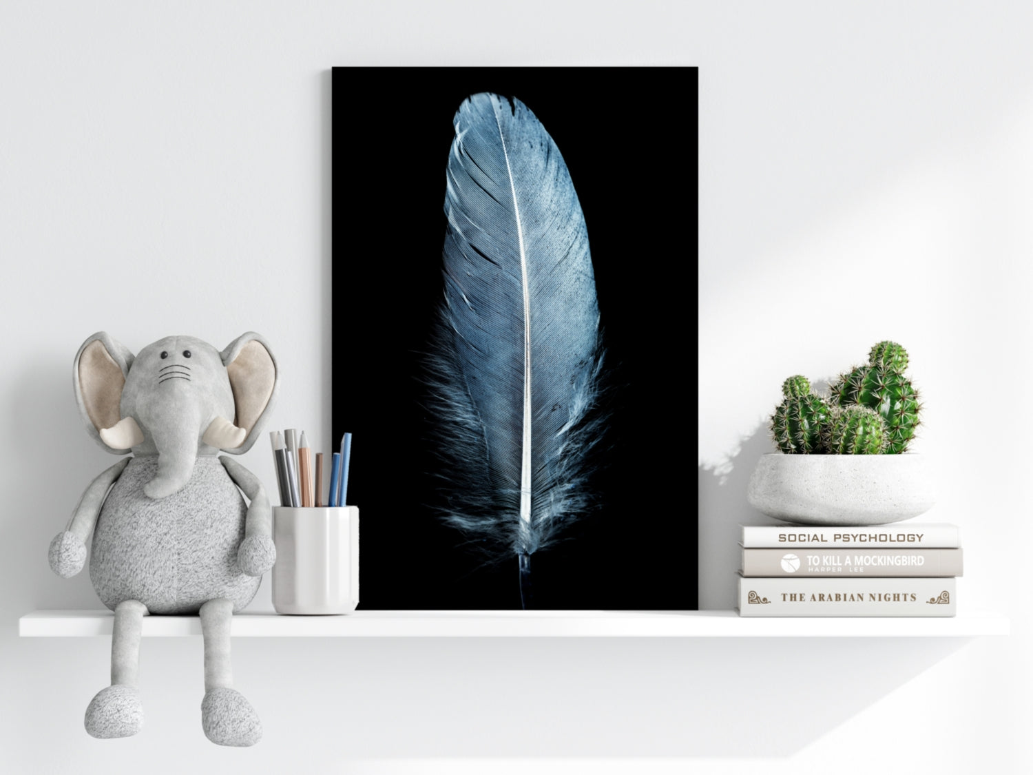 Blue Feather Aluminum Print.