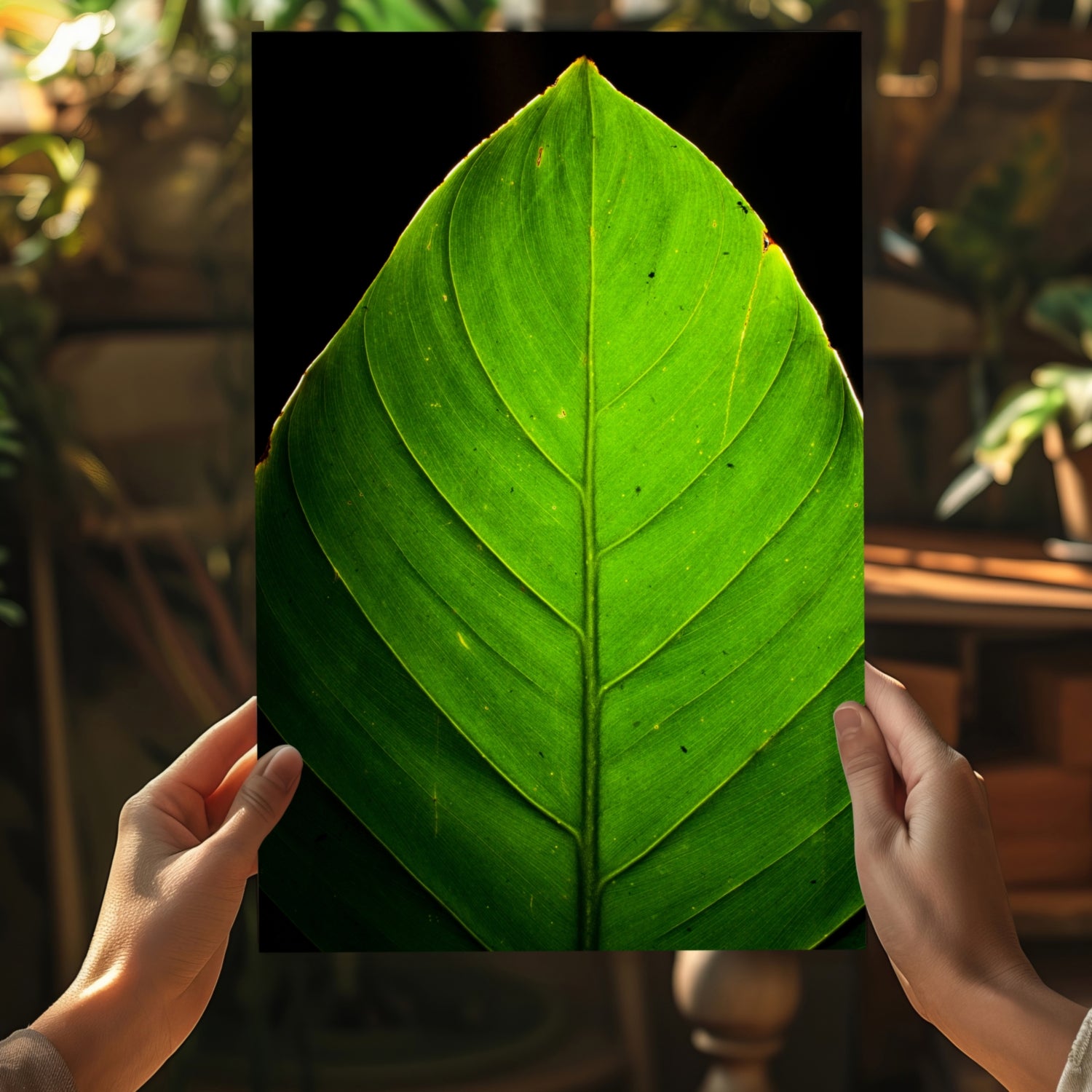 Green Leaf Aluminum Print.