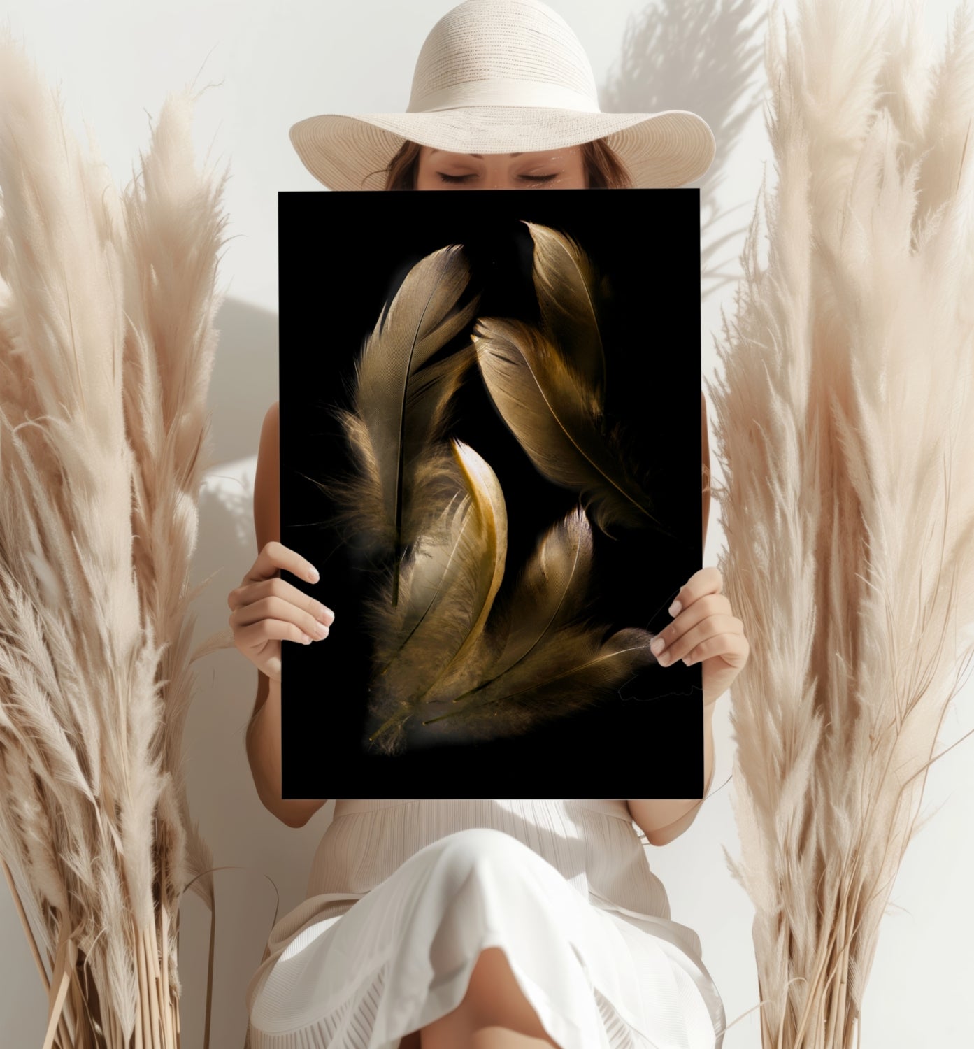 Bronze Feather Aluminum Print.