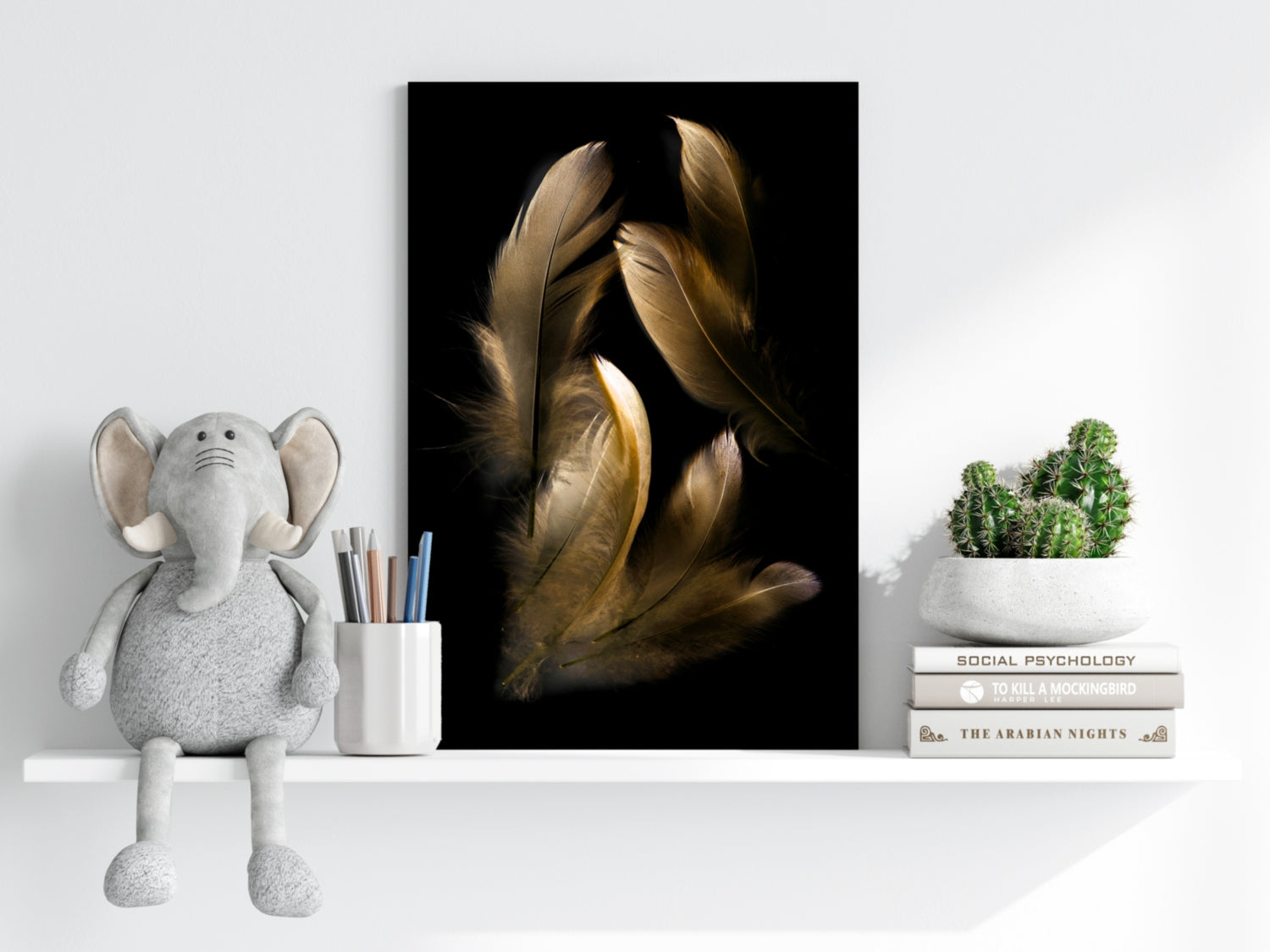 Bronze Feather Aluminum Print.